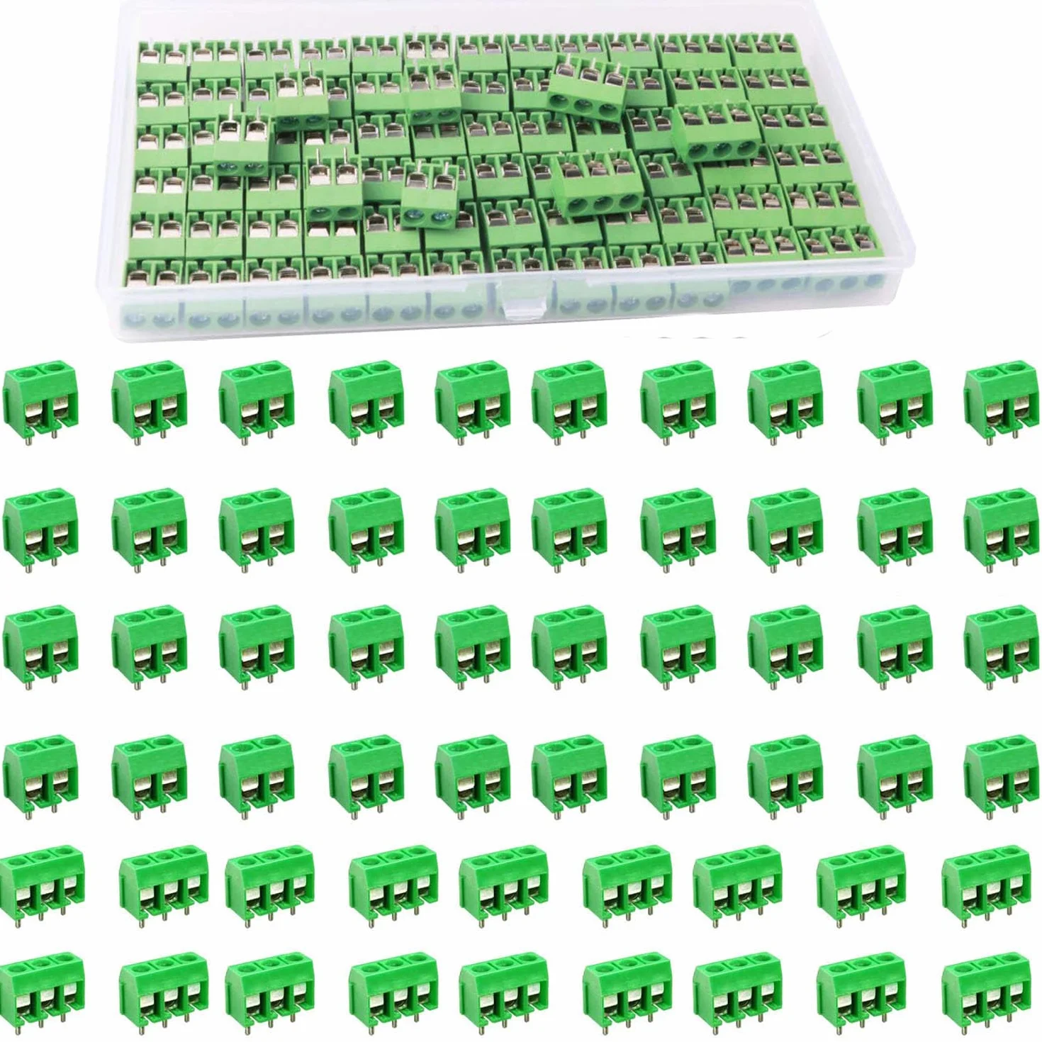 RUNCCI-YUN 80 Stücke 5mm 2 Pin 3 Pin PCB Mount Screw Terminal Block Schraubklemme Steckverbinder Blau