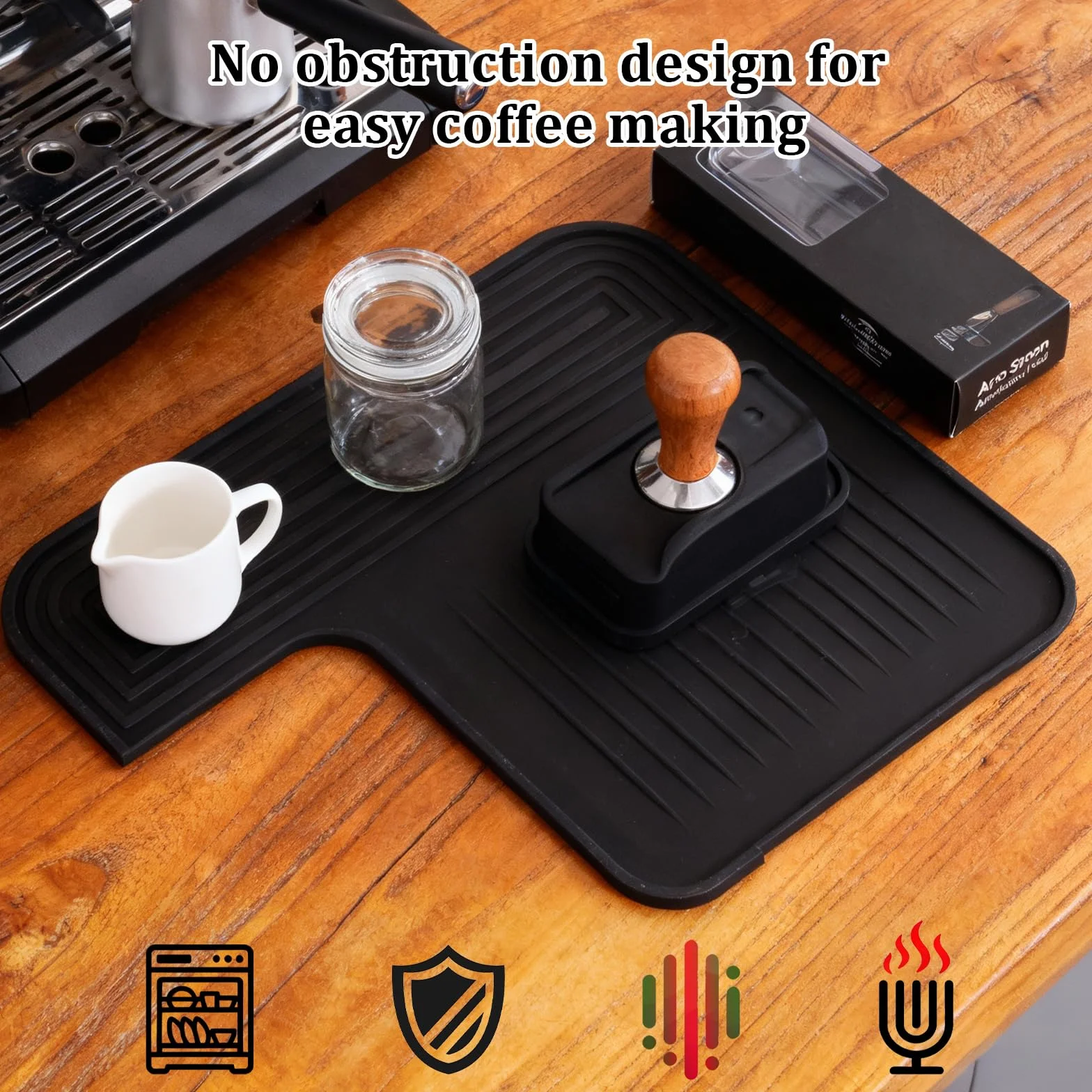 Mata silikonowa do ekspresu do kawy Ninja, antypoślizgowa mata do ekspresu do kawy Ninja Luxe Café Premier ES601EU/ES701EU, odporna na zarysowania, wodoszczelna, odporna na wysokie temperatury