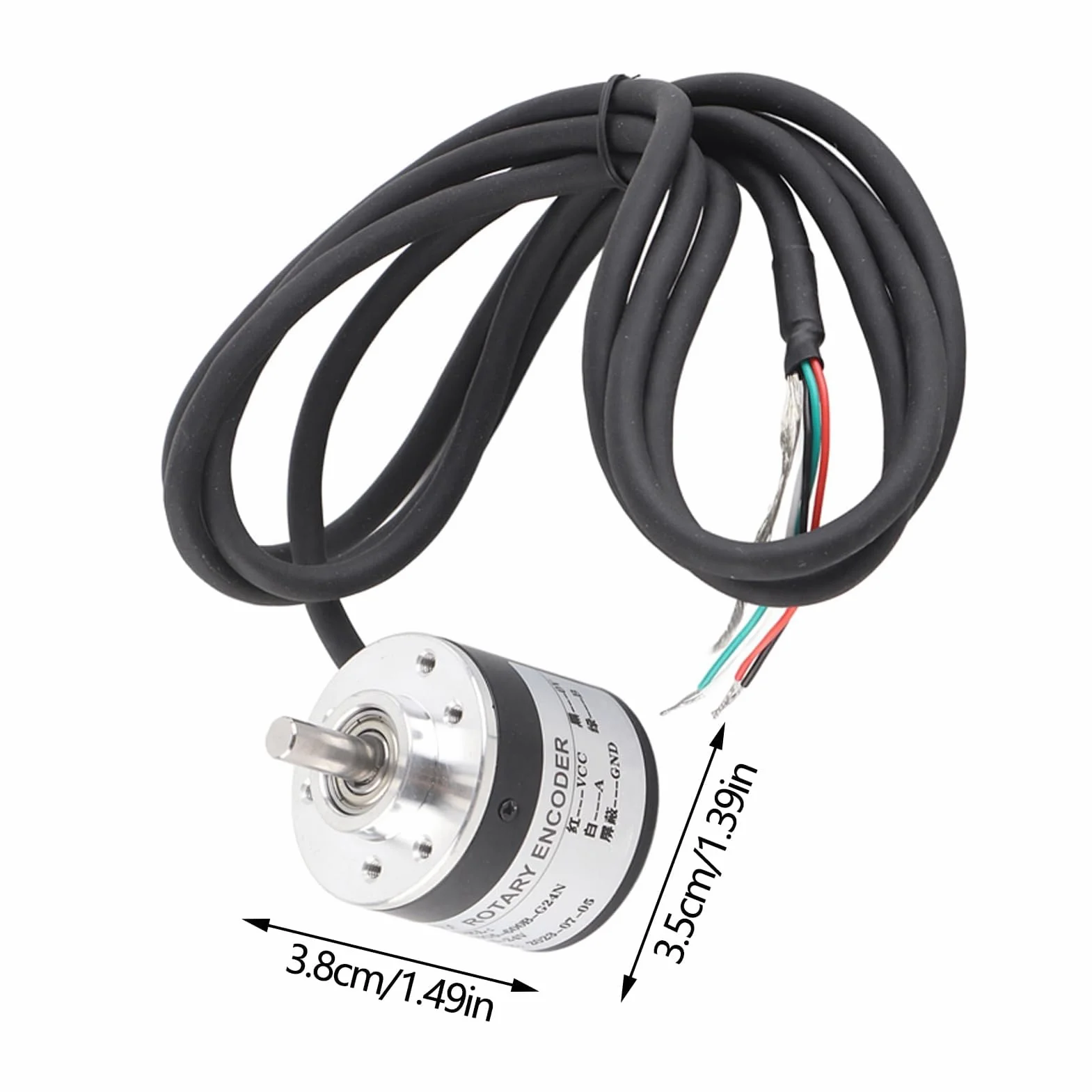 Enkoder Obrotowy 600P/R, Fotoelektryczny Enkoder Obrotowy 6mm 5V 24V AB 2-fazowe Enkodery Wału