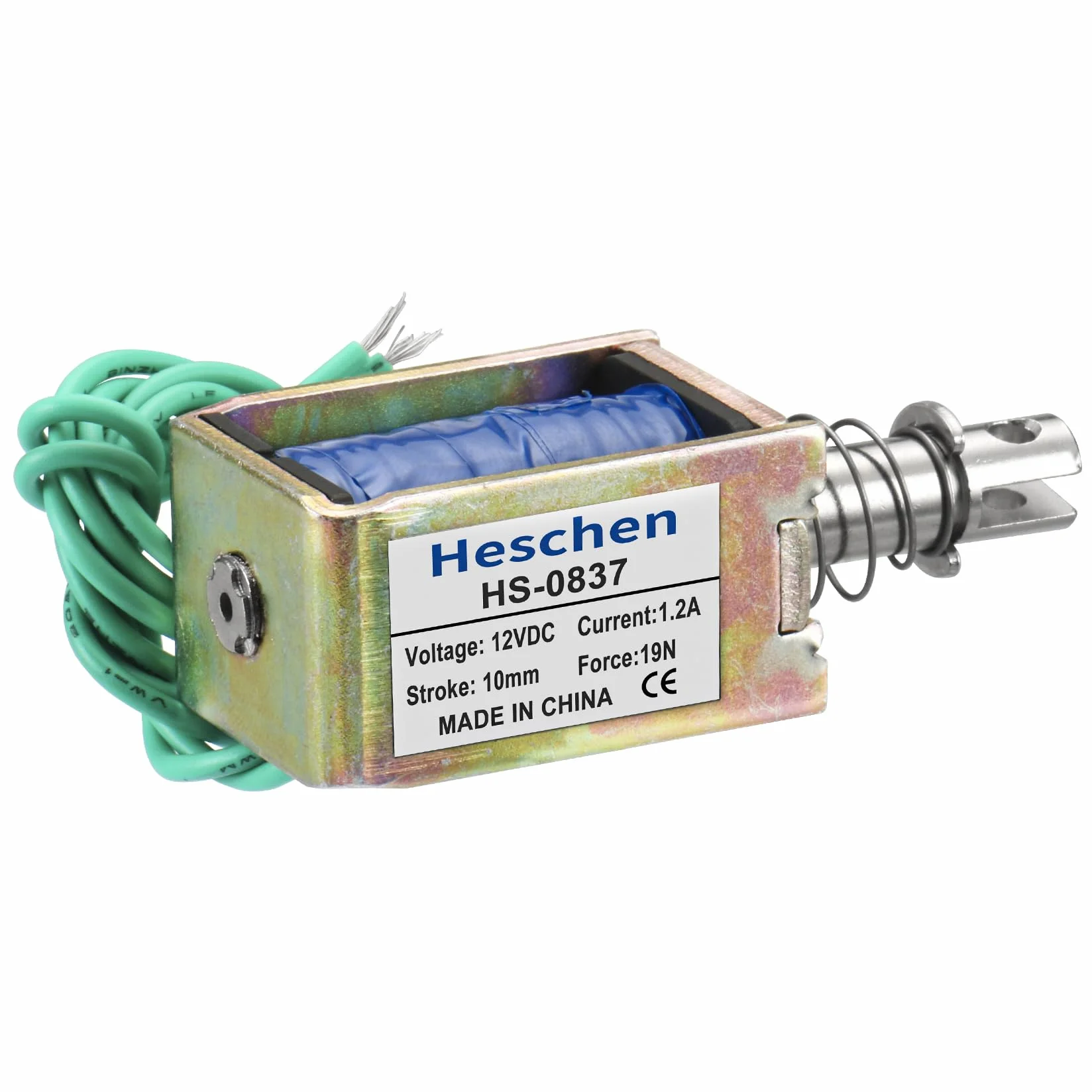 Hechen elektromagnes elektromagnetyczny JF-0837 DC 12 V 1 A 19 N 10 mm pociągnięcie typ otwarta rama