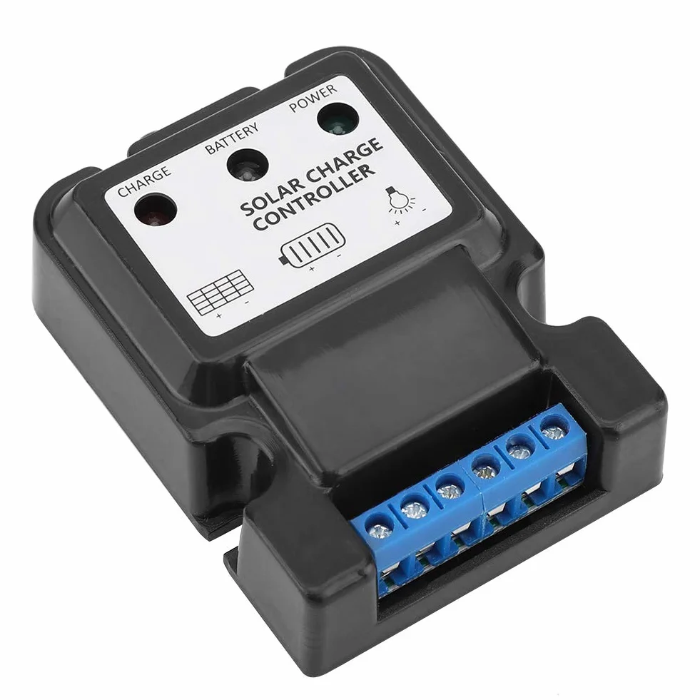 Zerodis Kontroler Ładowania Słonecznego PWM 10A 6V/12V DHS-5S6V Czarny