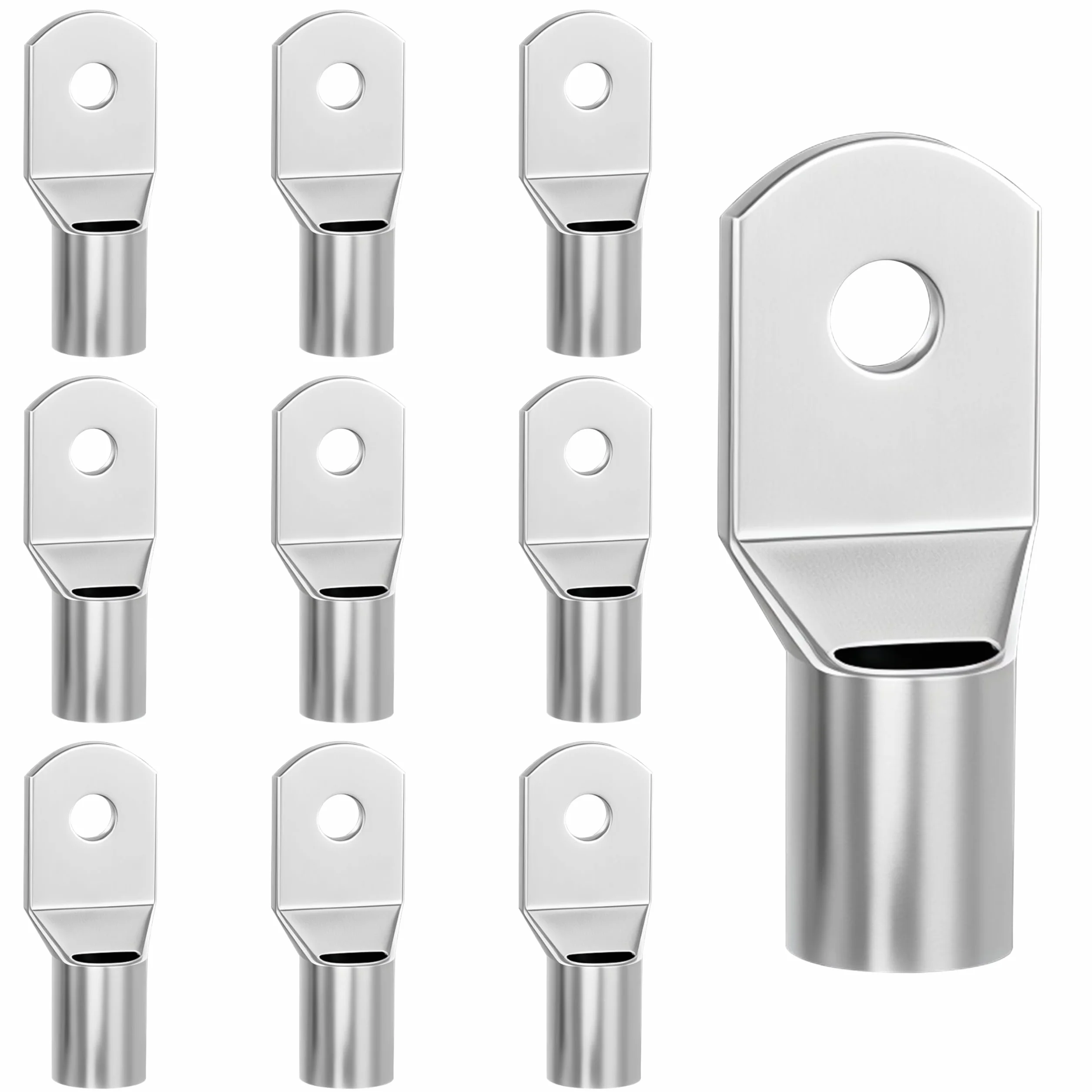 Tunejoy Końcówki kablowe rurowe 35 mm² SC35-8 miedziane ocynkowane złącza pierścieniowe nieizolowane 10 sztuk