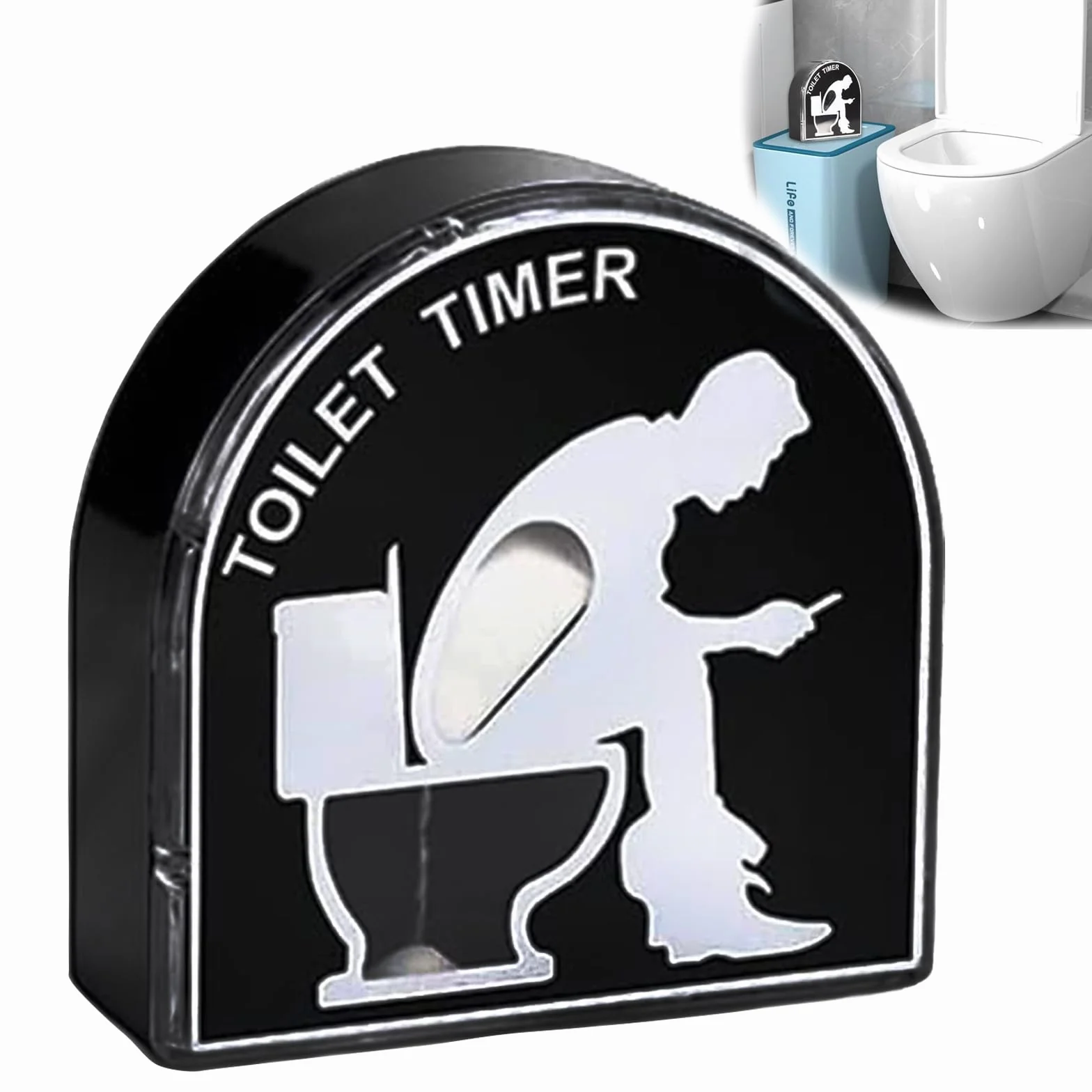 Klepsydra timer toaletowy 5 minut czarny 9.5x3.2x9.4cm