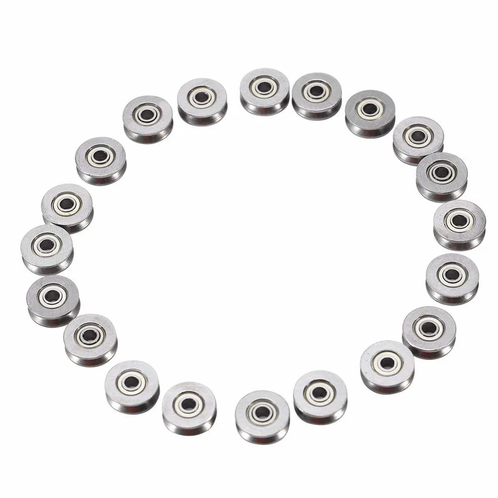 20 sztuk V623ZZ V rolka zwrotna łożyska kulkowe koło pasowe ze stali węglowej koło pasowe 3 x 12 x 4 mm