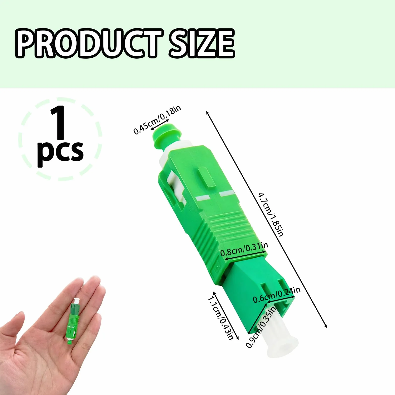 Adapter światłowodowy LC/APC gniazdo do SC/APC wtyczka do jednomodowego 9/125um, wielokrotnego użytku, hybrydowa wtyczka adaptera światłowodowego z niskim tłumieniem wstawiania do OTDR, VFL i
