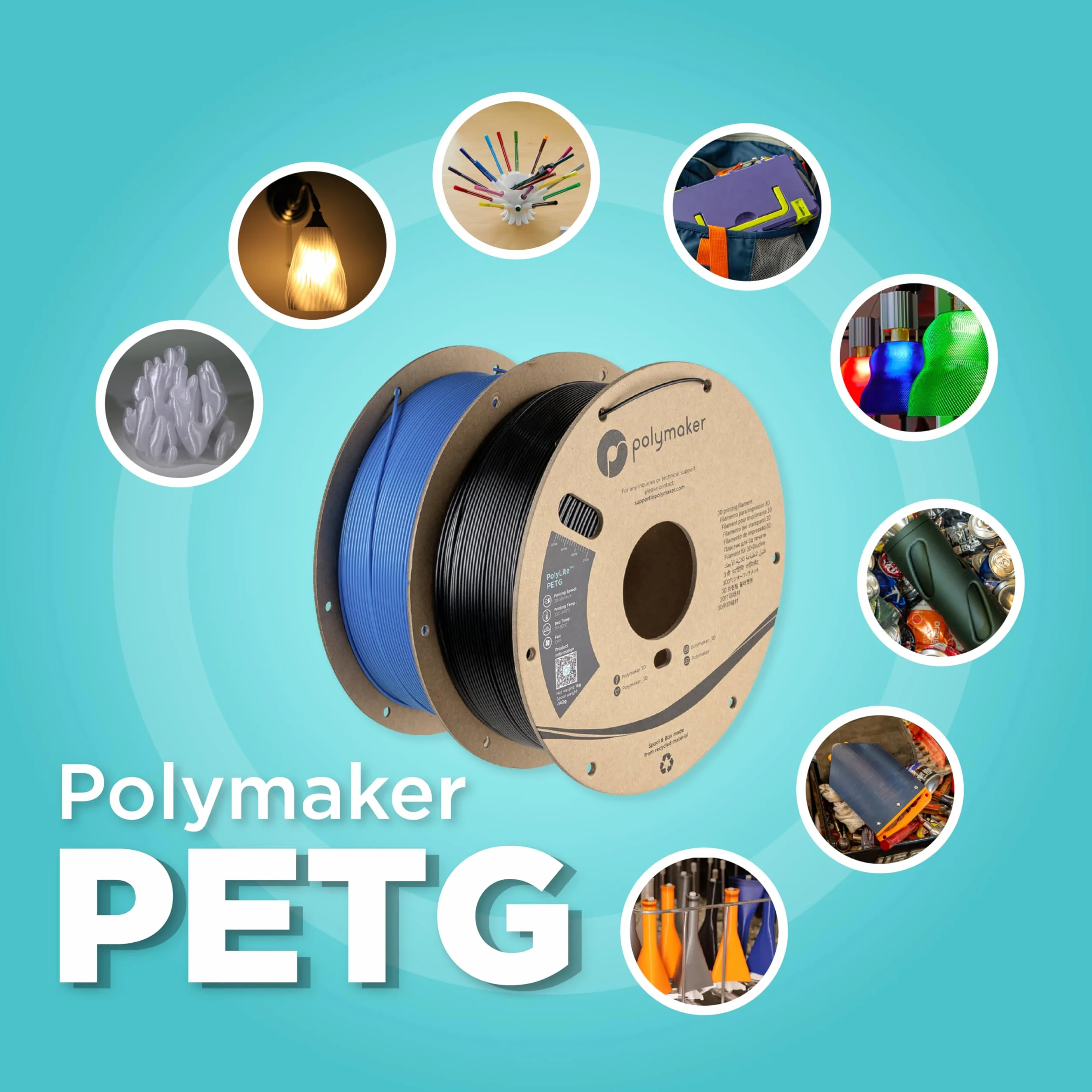 Polymaker PolyLite PETG - 1,75 mm - 1 kg - ciemnoszary