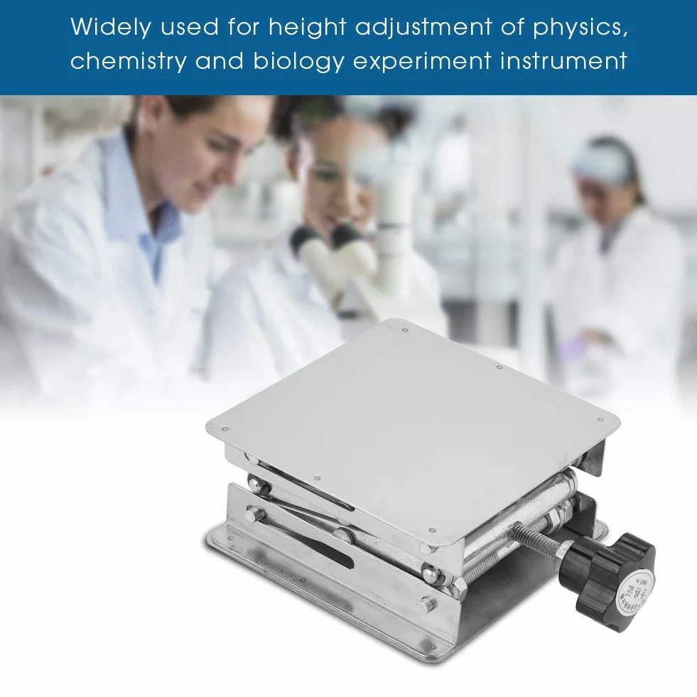 Podnośnik Laboratoryjny ze Stali Nierdzewnej 100 x 100 mm Platforma Podnosząca Stojak Nożycowy