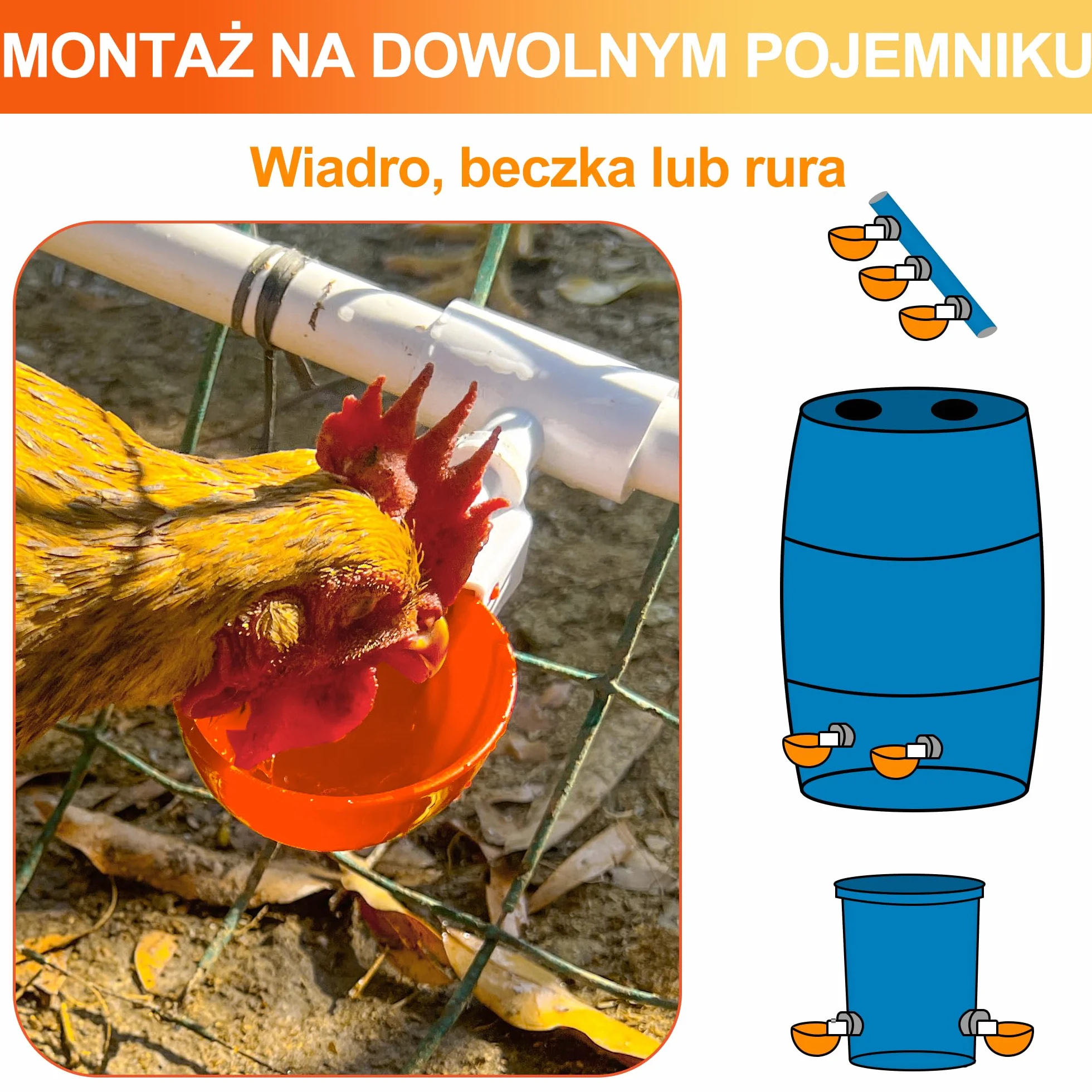 Zestaw poidła dla kurcząt 6 sztuk automatyczny