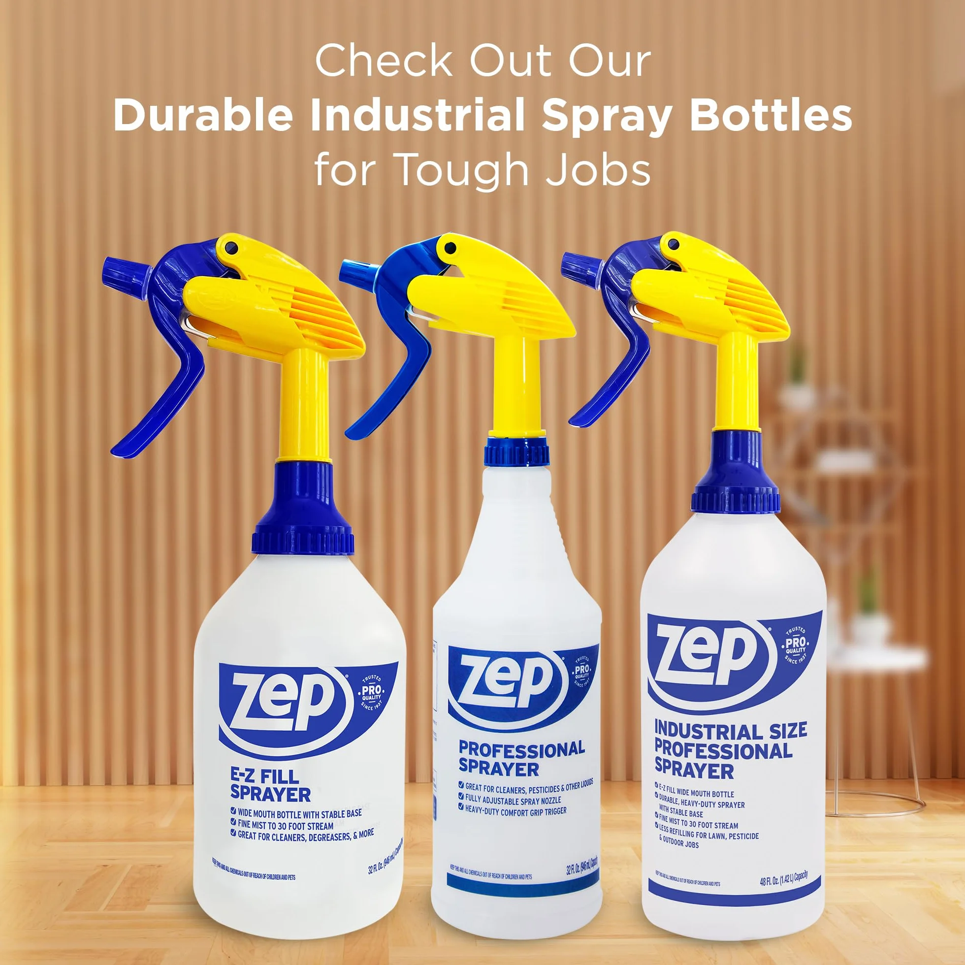Zep Profesjonalna butelka z rozpylaczem 907 ml - spray do 9 m, regulowana dysza