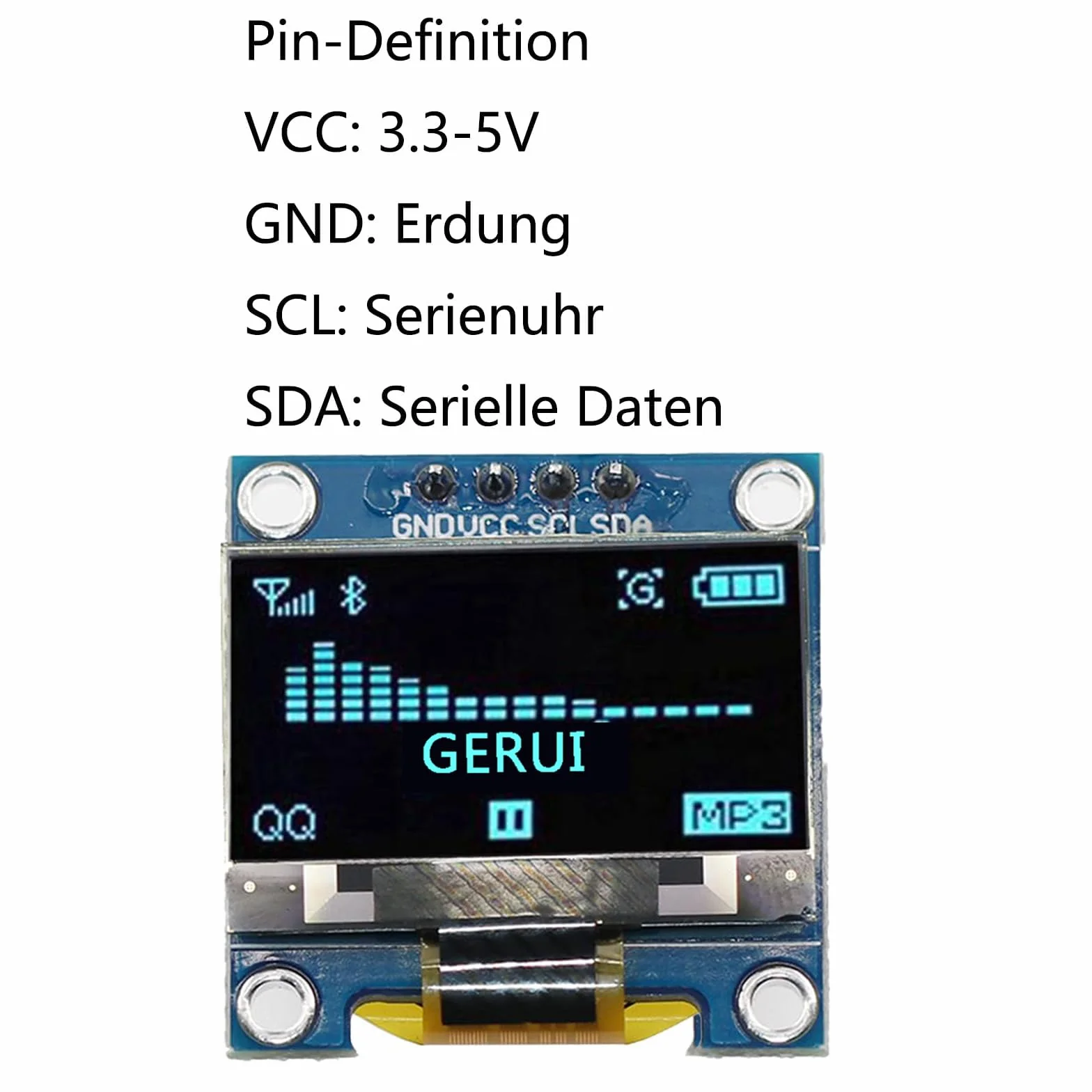 1,3 cala IIC I2C 128 x 64 SSH1106 OLED LCD moduł do Arduino AVR PIC STM32 - niebieskie napisy