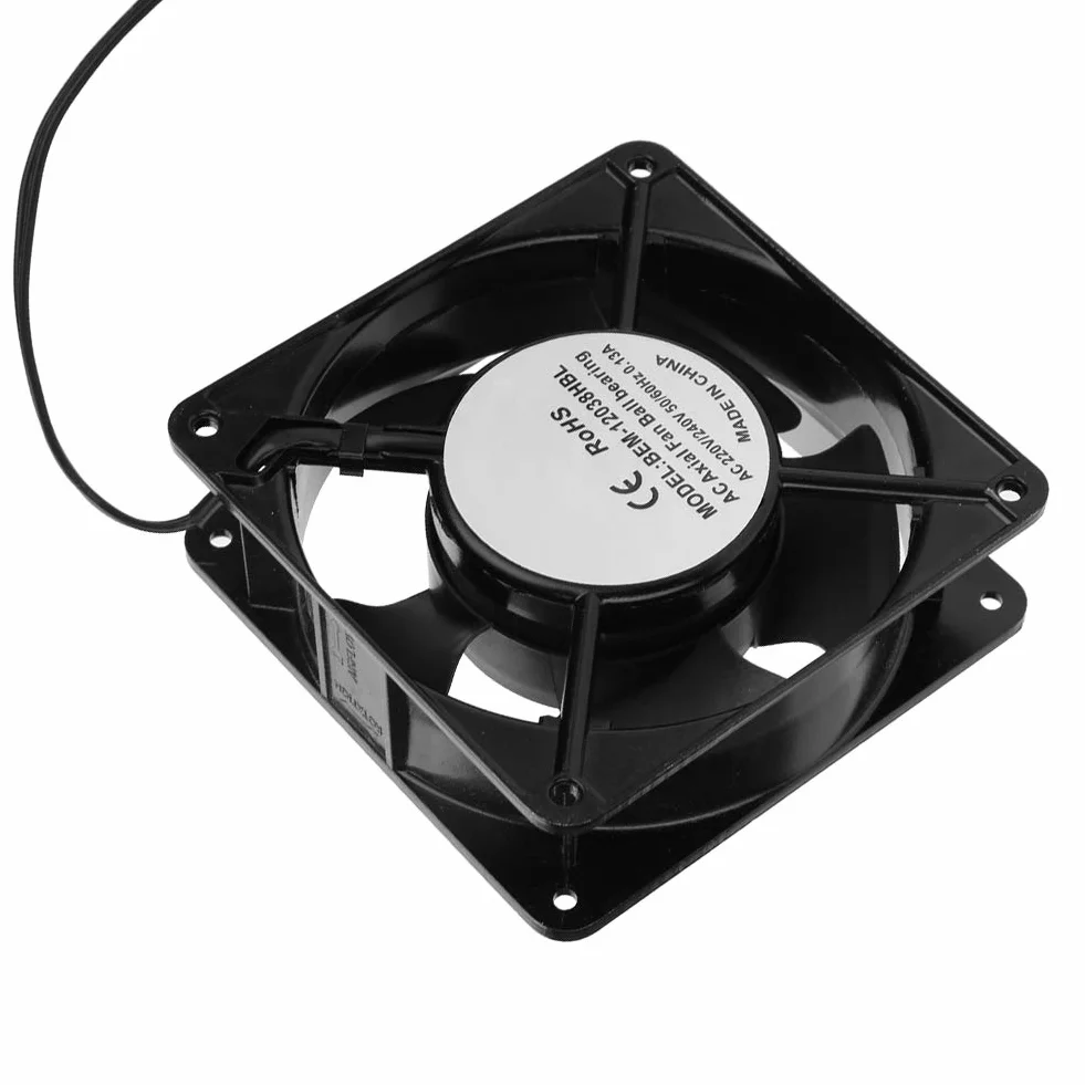 Wentylator Osiowy 120x120x38mm 28W, Metalowy Wentylator z Silnikiem Miedzianym 2600 RPM, 82CFM do Ochładzania Domowego i Przemysłowego