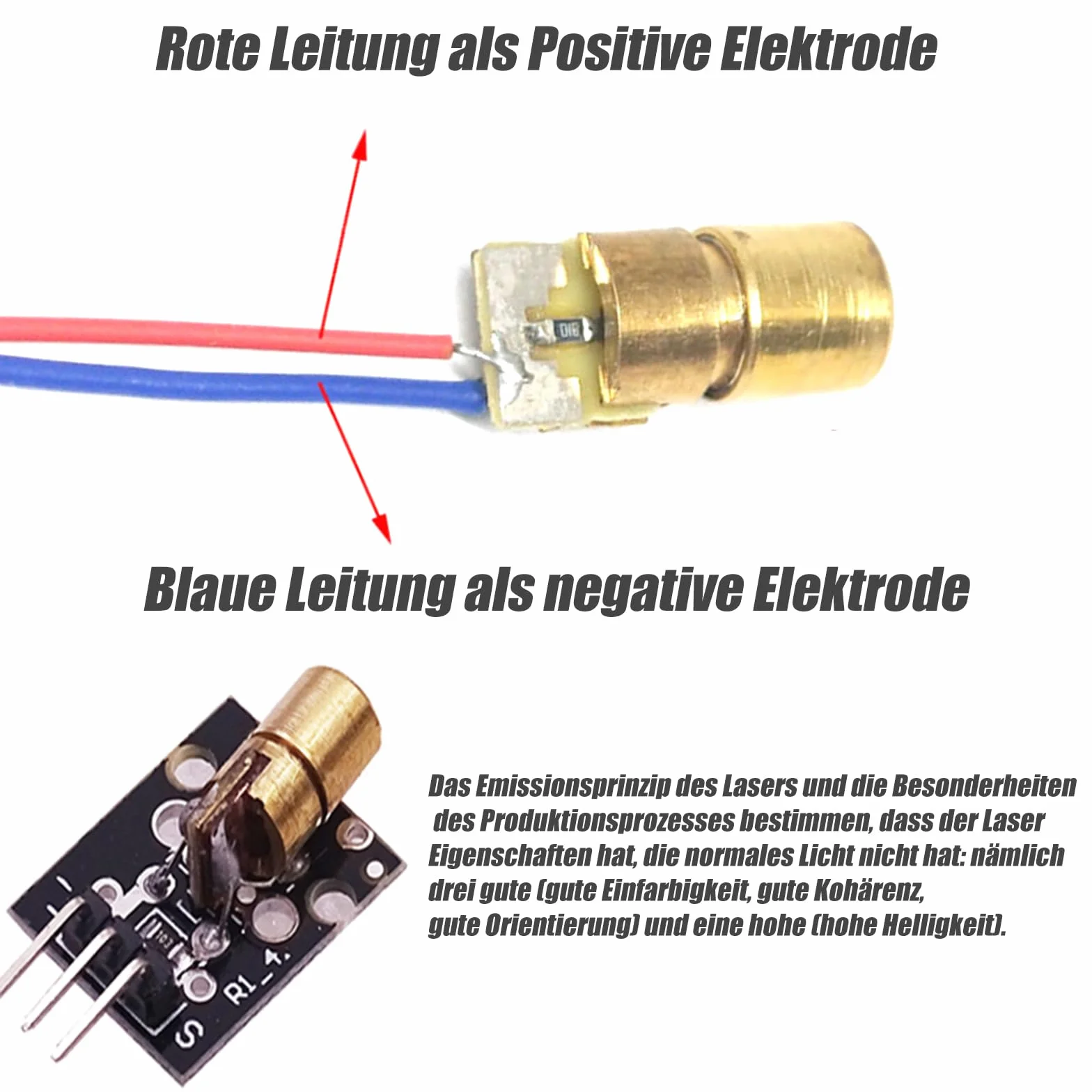 GERUI Moduł laserowy dioda laserowa 3V 5V 650 nm 6 mm 10 szt.