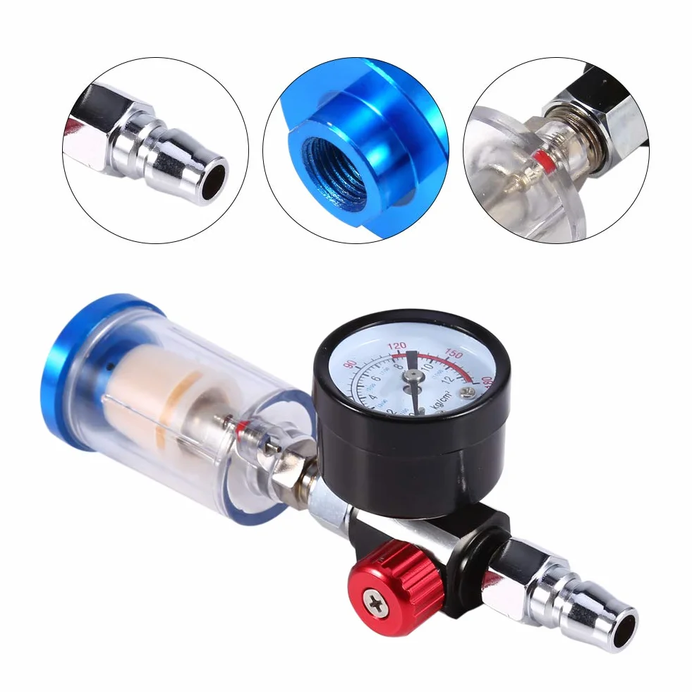 Regulator ciśnienia filtra Regulator ciśnienia powietrza z separatorem wody i manometrem, filtr regulatora ciśnienia powietrza z 1/4 "150mm złącze pojazdu