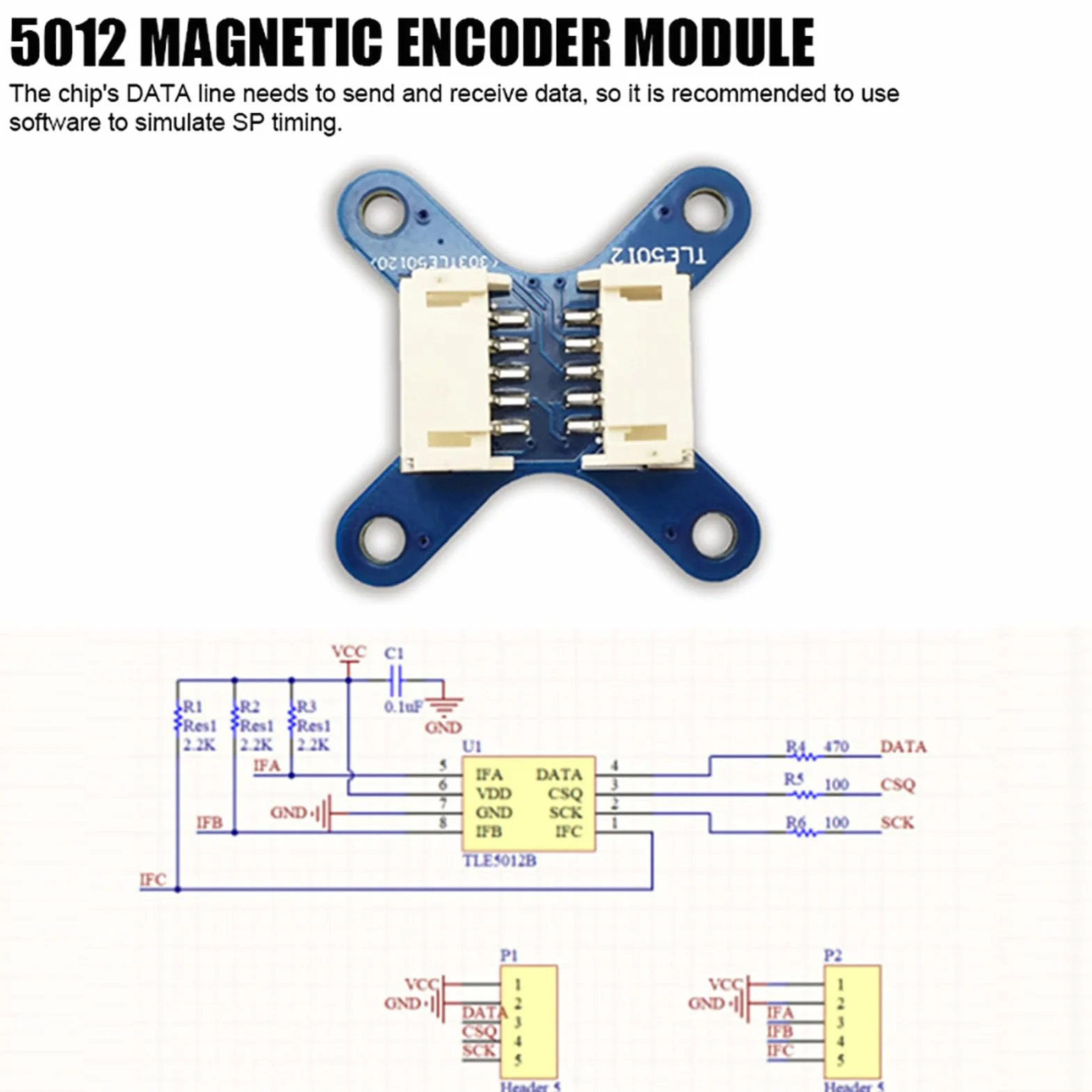 TLE5012 Moduł enkodera magnetycznego 15 bitów wysoka dokładność