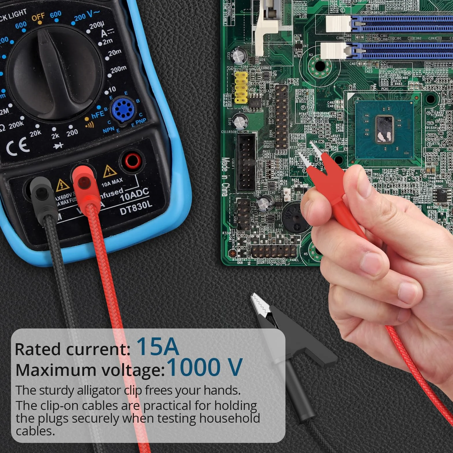 Kabel do testowania 15 A 1000 V do multimetru