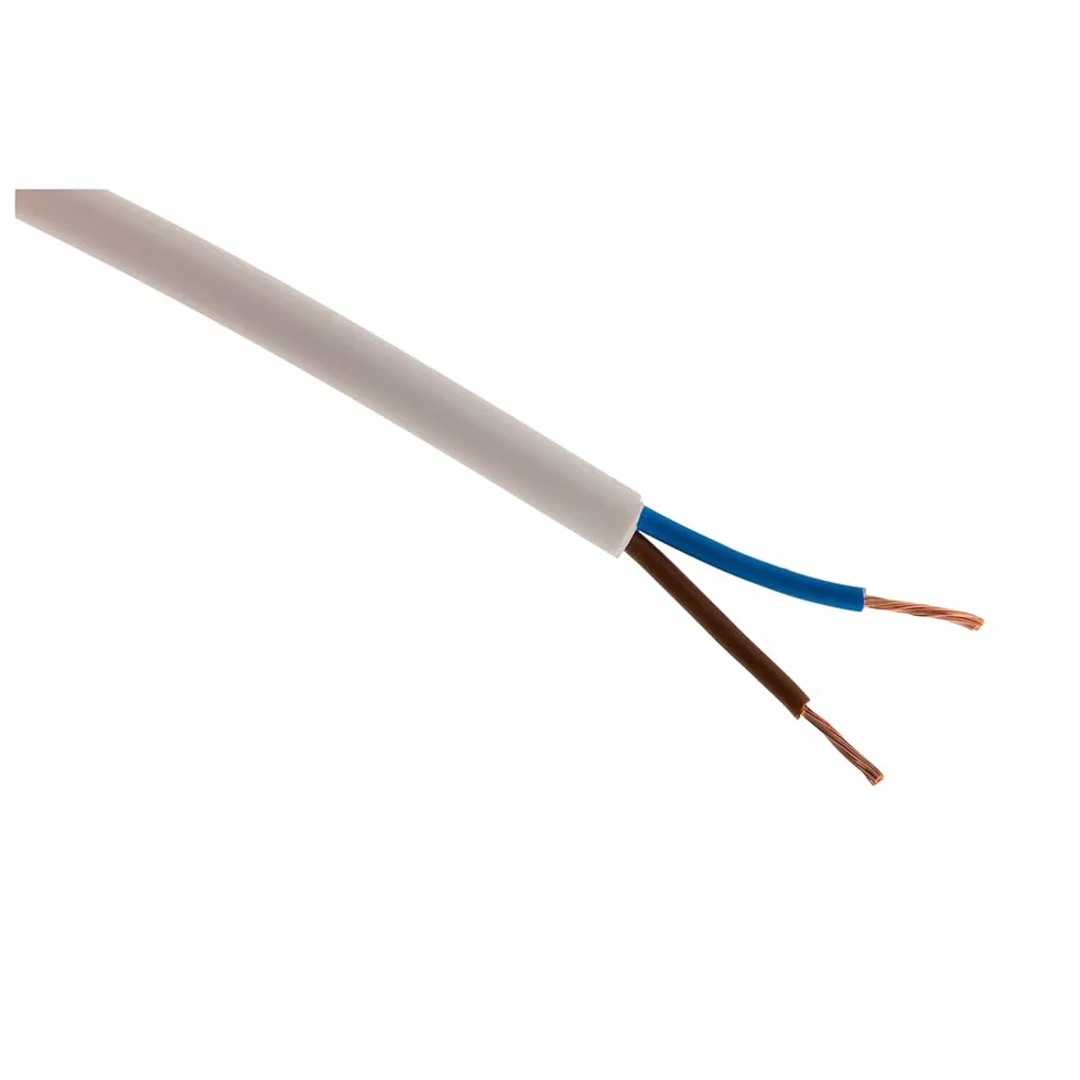 Przewód zasilający H05VV-F 2x1mm² biały 10m