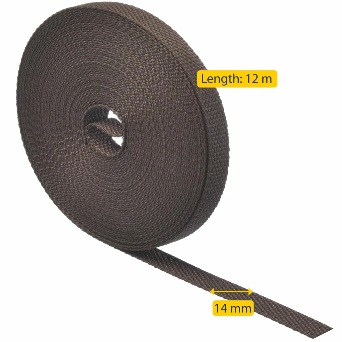 Schellenberg 41104 Taśma do rolet mini 14 mm, 12 m, brązowa