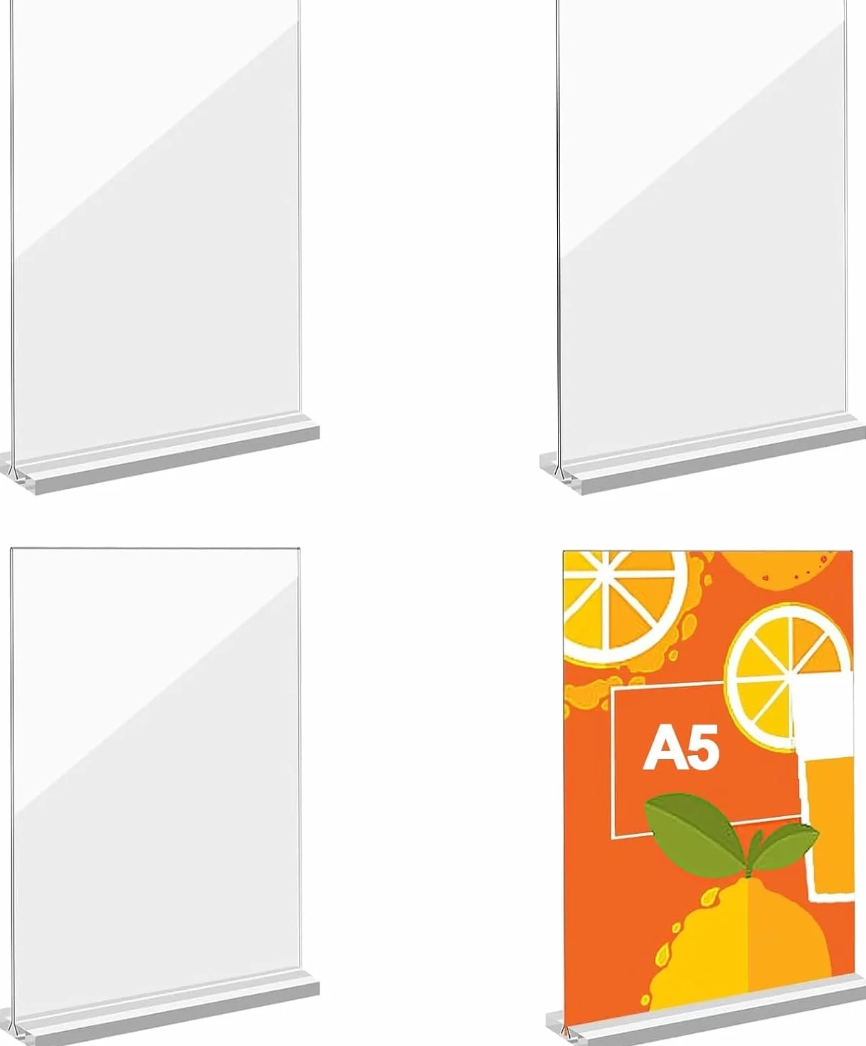 Stojak Akrylowy Aghoer, Akrylowy Stojak na Znak A5, 4-częściowy Stojak na Stół, Akrylowy Stojak na Stół, Stojak Reklamowy dla Restauracji, Menu, Dokumenty Biurowe