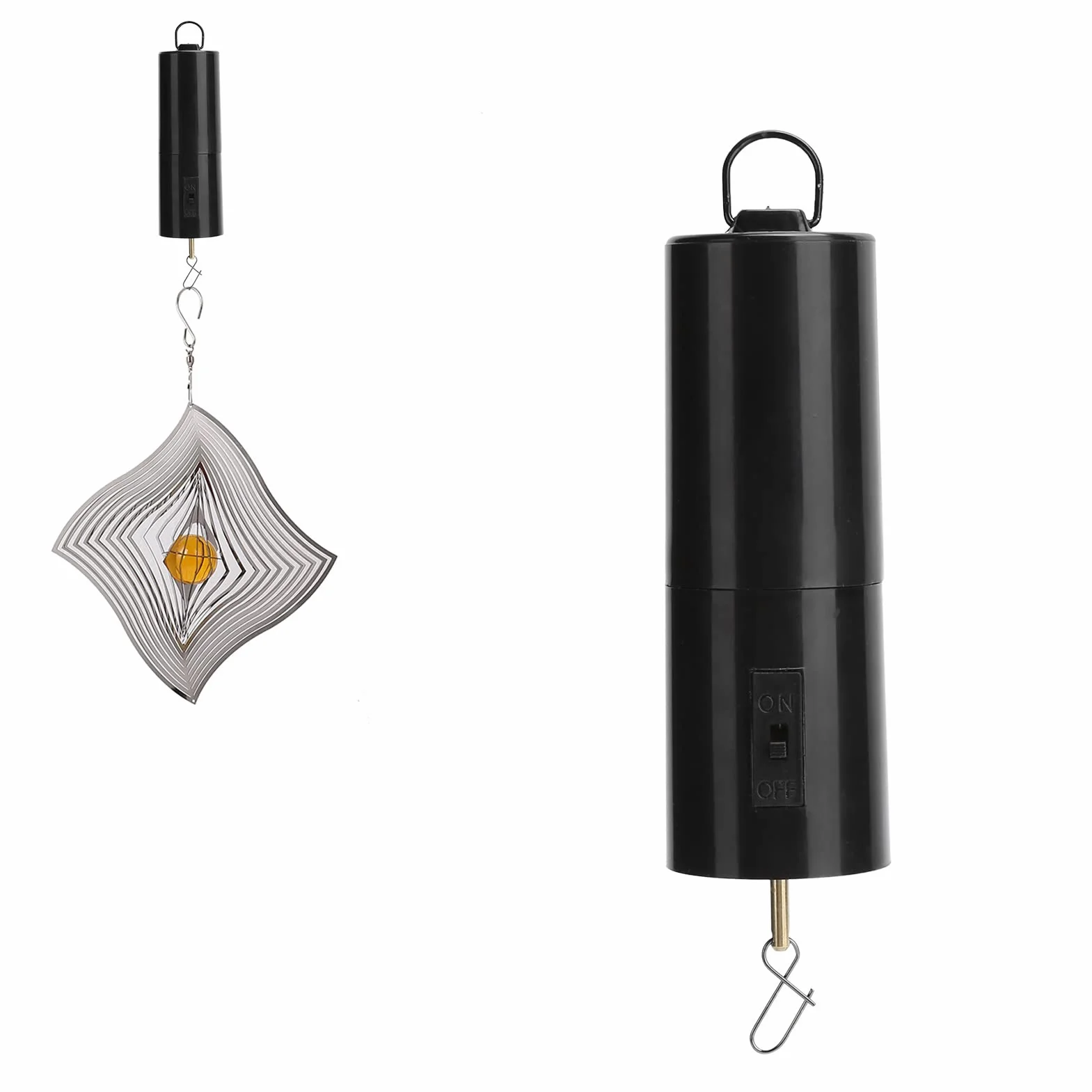 Obrotowy Silnik Wiszący Czarny Obrotowy Silnik do Dzwonków Wietrznych Mobilny Zasilany baterią Garden Decor Accessoy