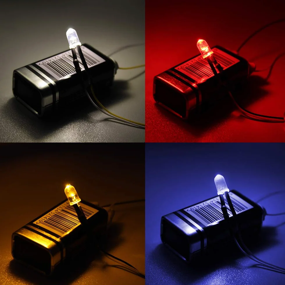 YIXISI 100 Sztuk 5mm Ultra Jasne 12V Wstępnie Przewodowe Diody LED, Biały Czerwony Niebieski Zielony Żółty