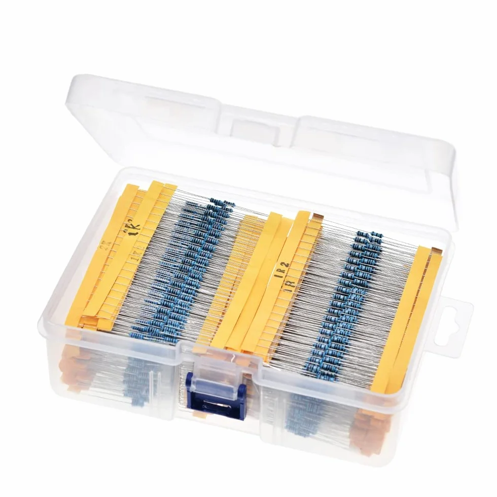 DollaTek Zestaw oporowy 130 wartości 1% rezystorów 1 Ohm-3M Ohm 1/4W