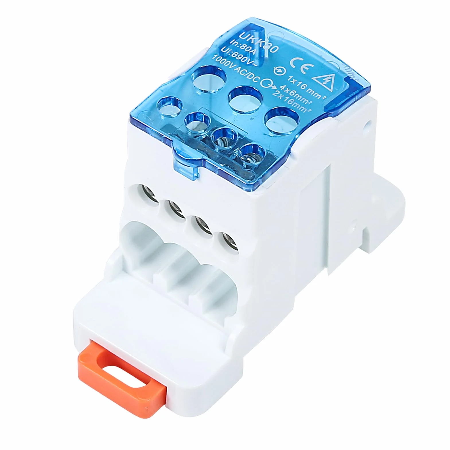 DEWIN Blok zaciskowy rozdzielający, blok zaciskowy szynowy DIN, skrzynka rozdzielcza elektryczne złącze kablowe uniwersalna puszka przyłączeniowa prądu