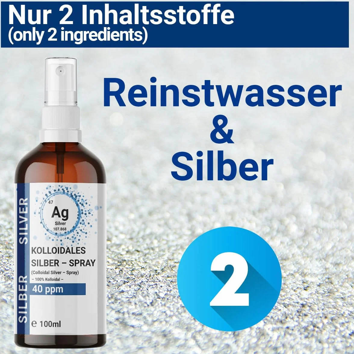 1x 100 ml sprayu koloidalnego srebra (40 ppm) w butelce z brązowego szkła – spryskiwacz | woda srebrowa | woda najczystsza