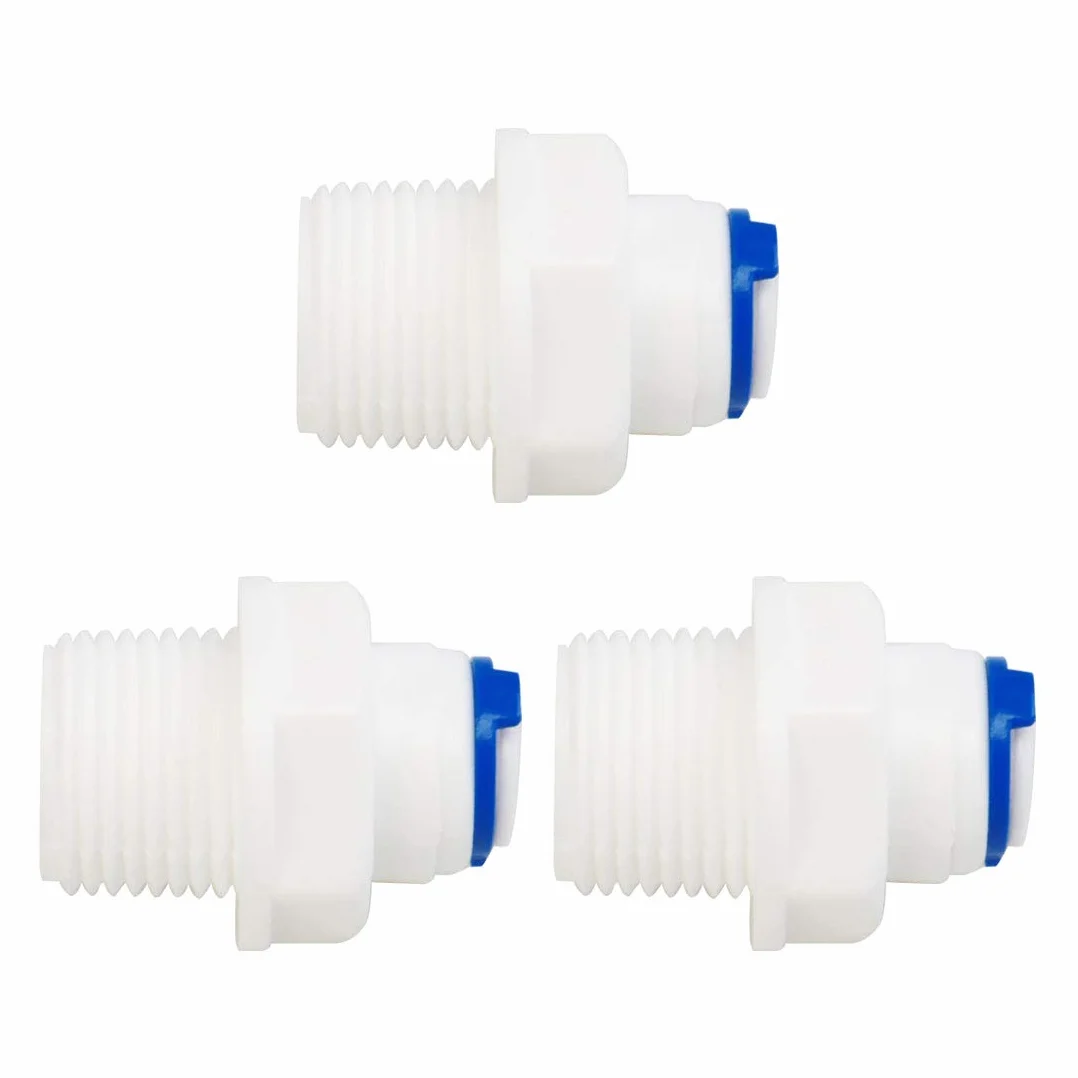 sourcing map Szybkie połączenie do oczyszczania wody, złączka rurowa 3/8" BSP Male -1/4" (6,4 mm) Tube OD