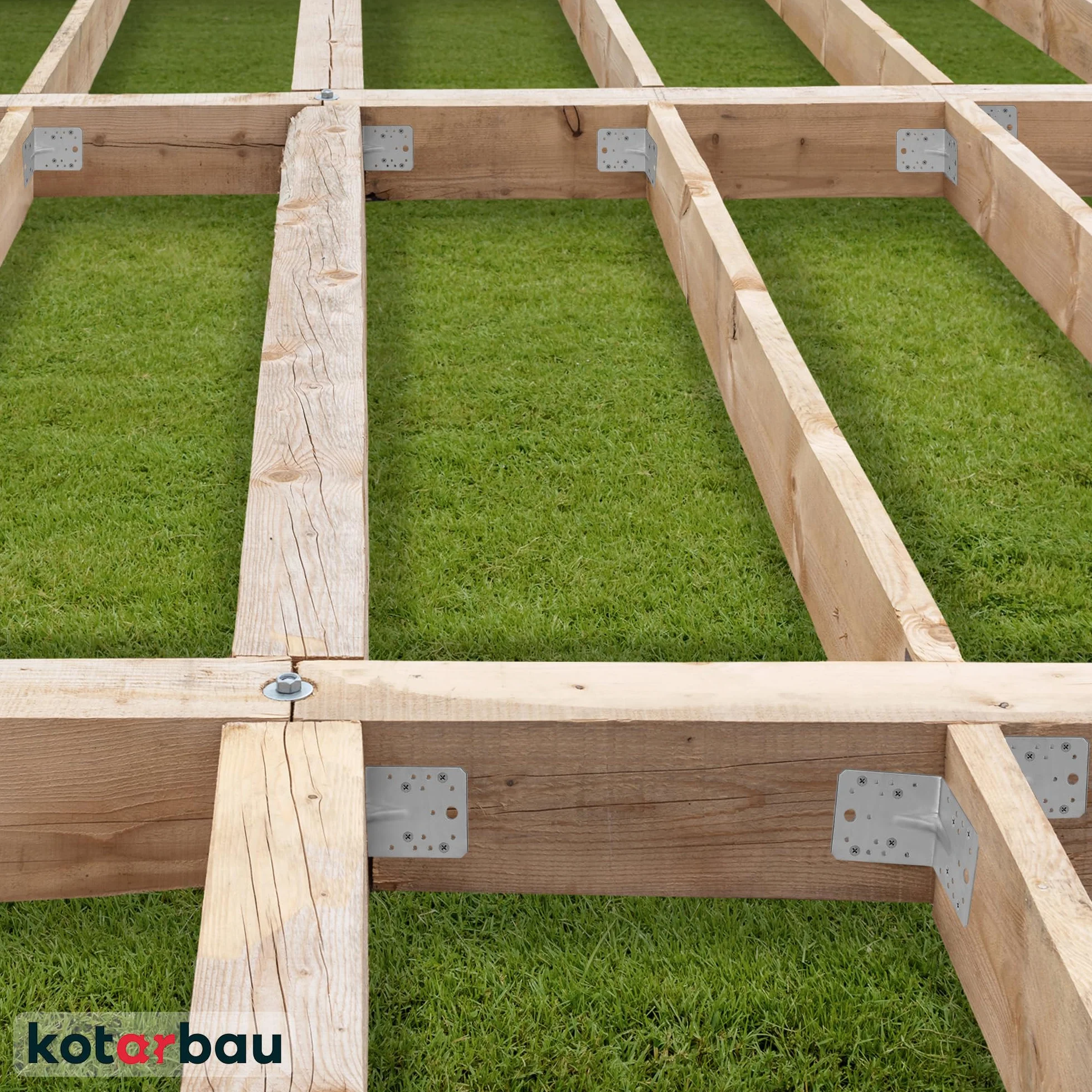 KOTARBAU® 12 szt. Kątownik Ciesielski - Łącznik Budowlany - 80 x 80 x 60 mm - Stal ocynkowana - z Przetłoczeniem - Nierdzewny