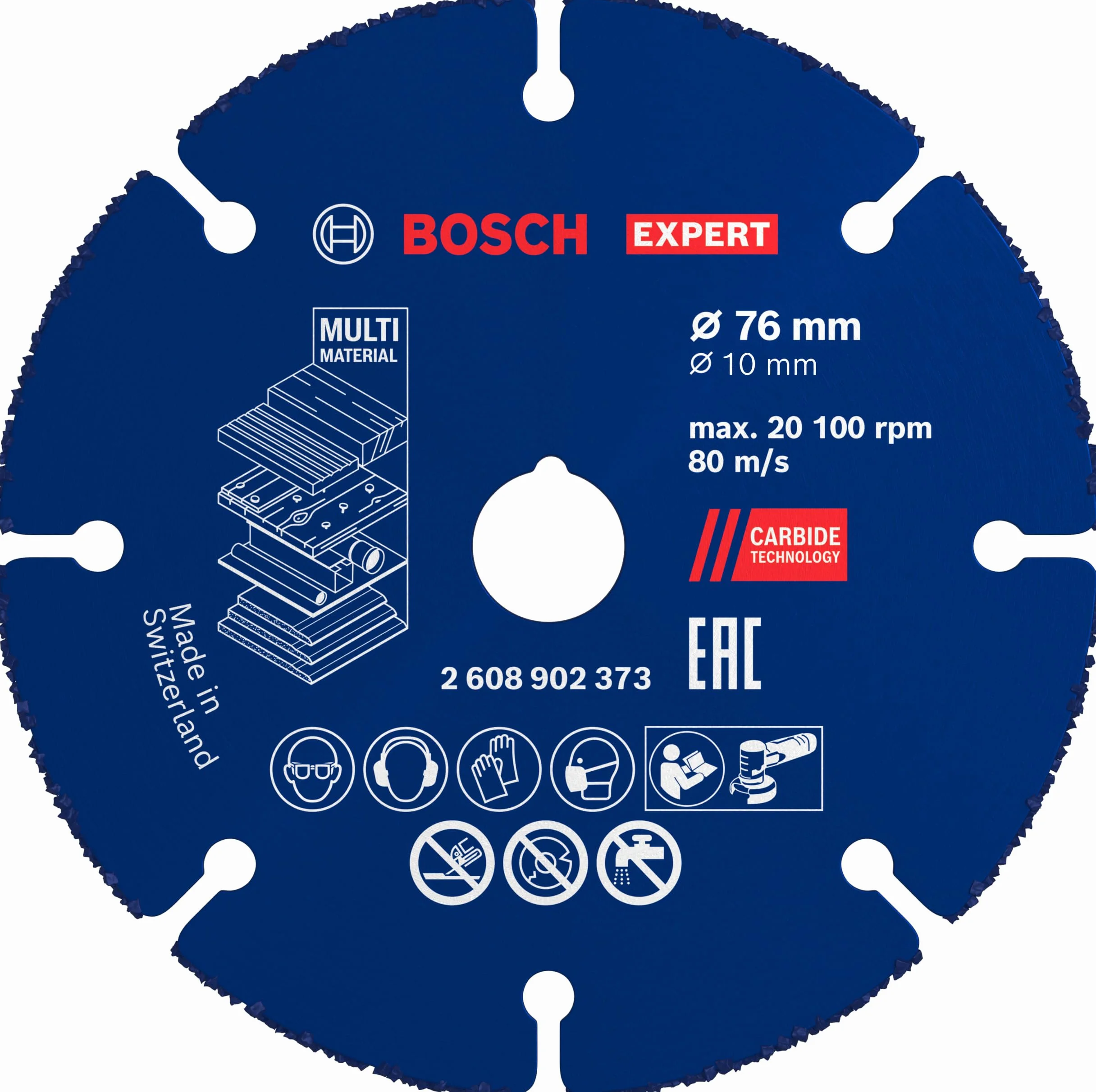 Bosch 1x Tarcza tnąca EXPERT Carbide Multi Wheel do miniszlifierek kątowych (do Drewno z gwoździami, Ø 76 mm, Professional Akcesoria Miniszlifierka kątowa)