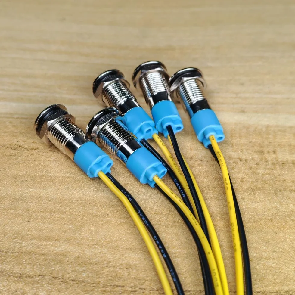 Gebildet 5 Sztuk 8mm 230V AC LED Metalowy Wskaźnik Świetlny Wodoodporna Lampka Sygnalizacyjna Zielona