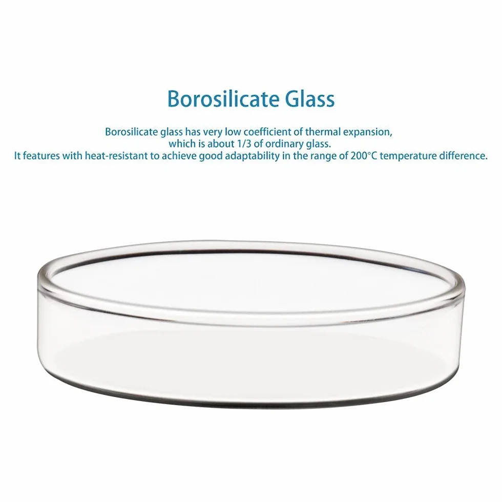 stonylab Szklane naczynie Petri, 100 x 20 mm autoklawowalne szkło borokrzemowe kultura komórek naczynie Petri z przezroczystą pokrywą do laboratorium