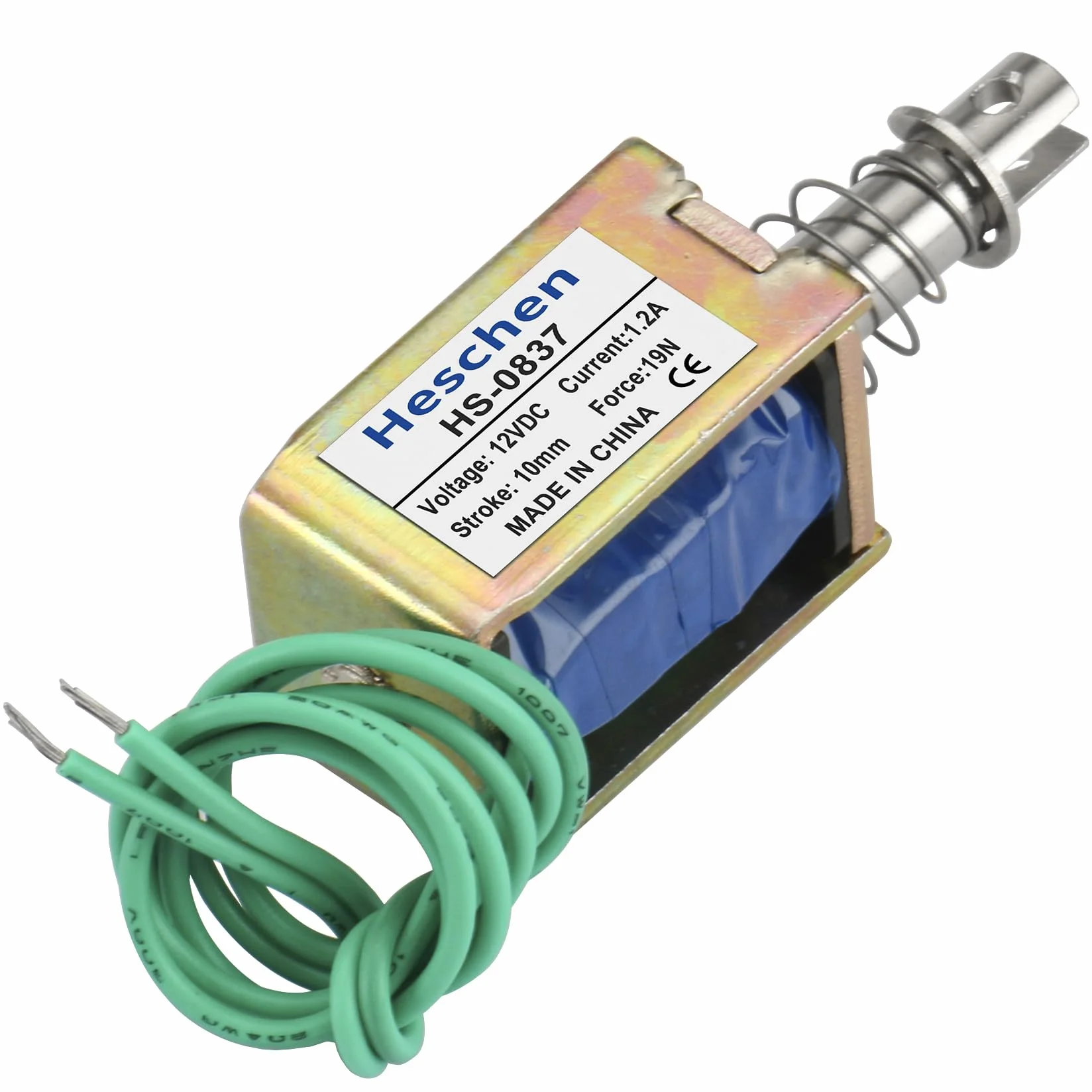 Hechen elektromagnes elektromagnetyczny JF-0837 DC 12 V 1 A 19 N 10 mm pociągnięcie typ otwarta rama
