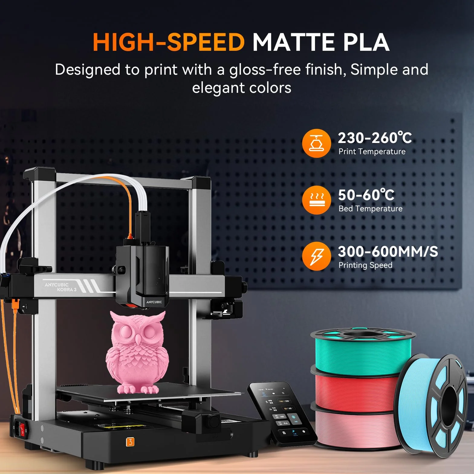 TECBEARS Matowy filament PLA, 1 kg, beżowy, piękne matowe wykończenie, dokładność pomiaru +/- 0,02 mm, do większości drukarek 3D FDM, matowy PLA, szpula 1 kg (330 m)