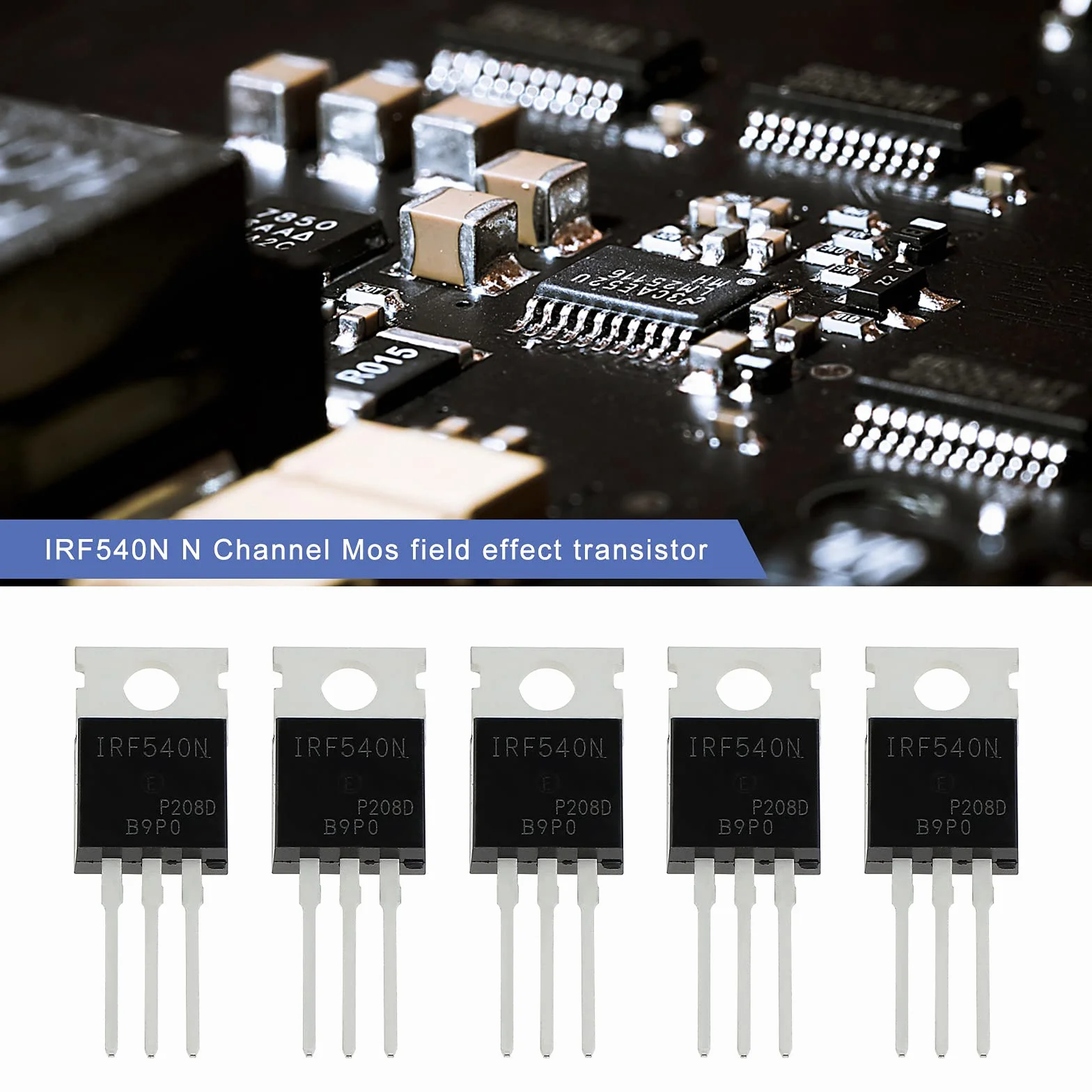 ECSiNG 10 x N-kanałowy tranzystor MOSFET IRF540N ESD znamionowy TO-220 33 A 100 V 3-pinowy międzynarodowy prostownik do przemysłu domowego i majsterkowania
