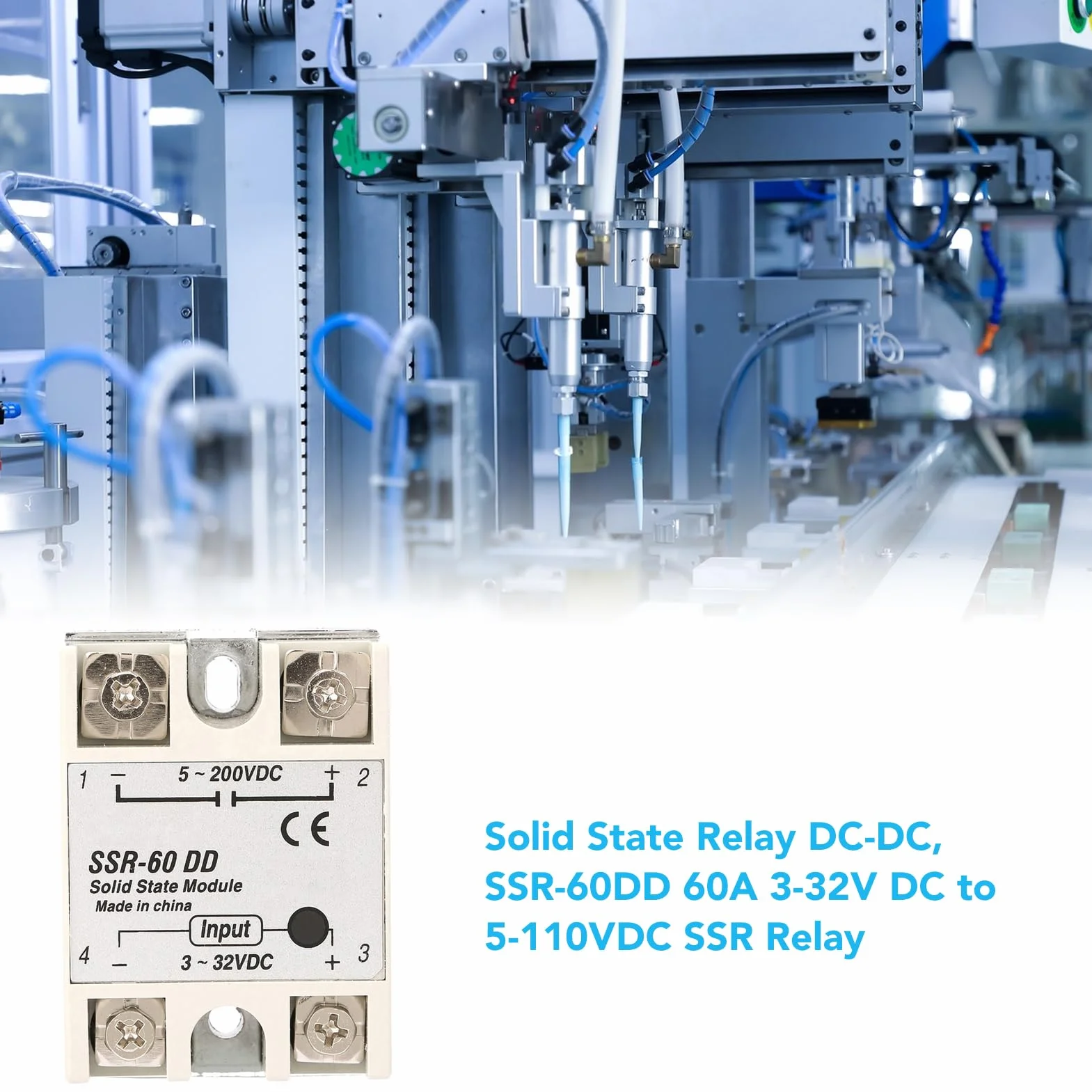 Przekaźnik półprzewodnikowy DC-DC SSR-60DD 60A 3-32V DC 5-110VDC