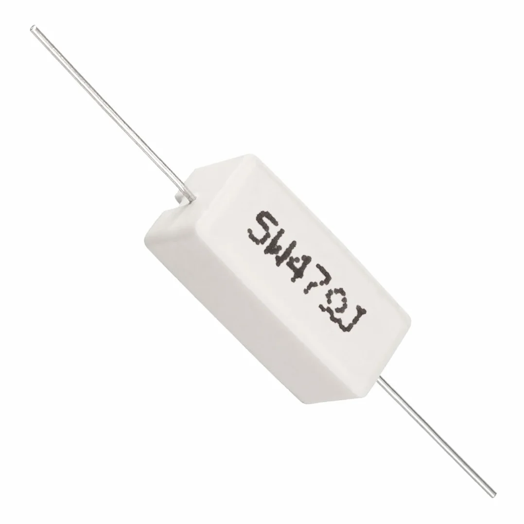 Ruilogod 5W 47 Ohm Moc rezystora Rezystor ceramiczny Cement Axial Lead 20 sztuk Biała