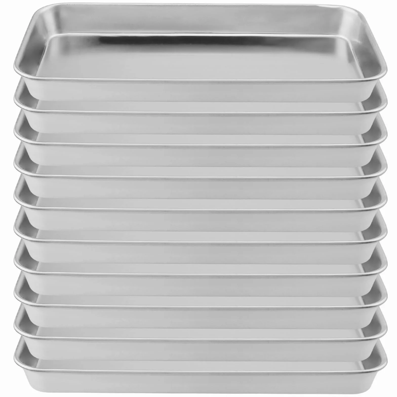 Taca na instrumenty, 10 sztuk, 22,5 x 11,7 x 2 cm, ma?a taca laboratoryjna, prostok?tna taca ze stali nierdzewnej, przydatne narz?dzia, do zastosowania w laboratoriach, szpitalach, kolor