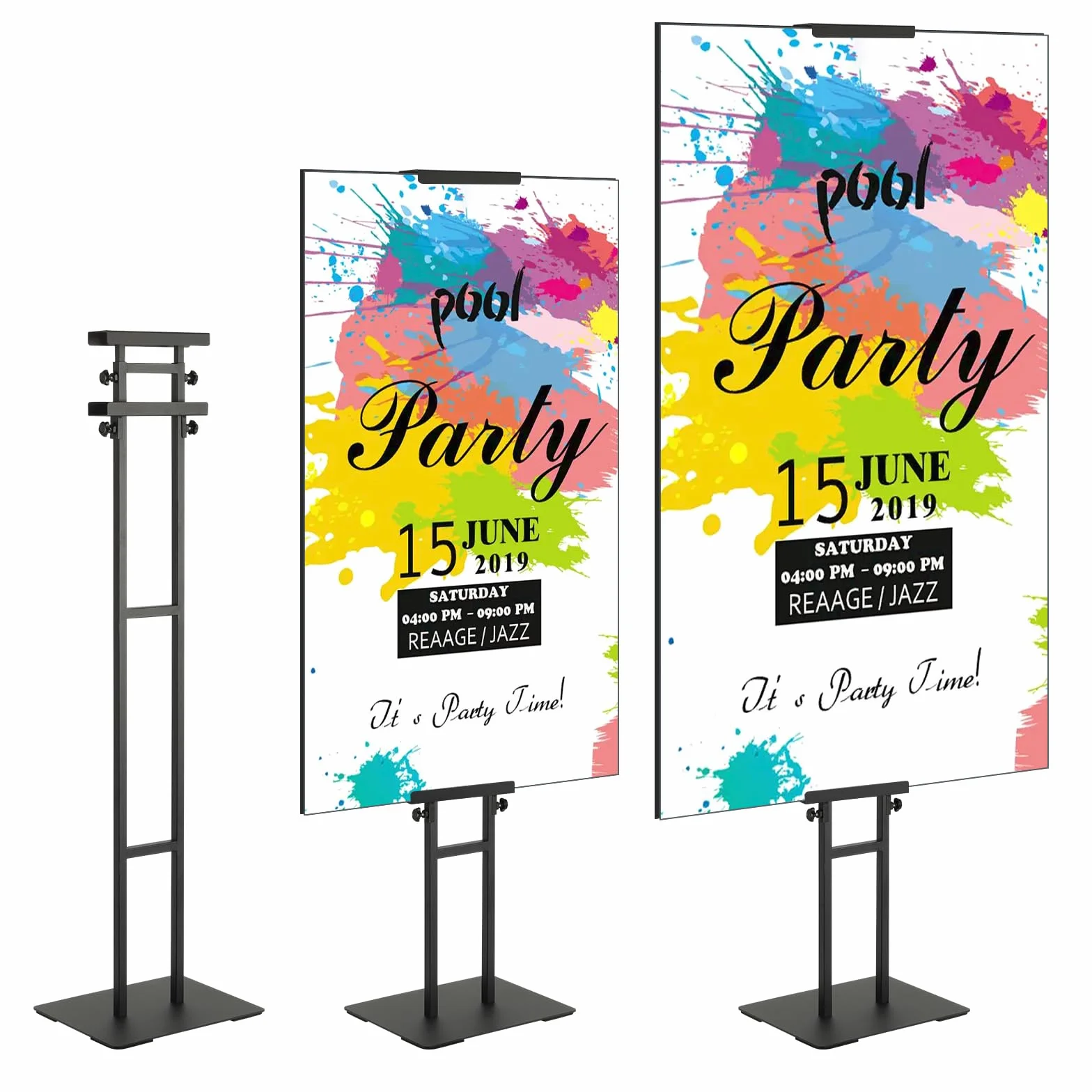 VEVOR Uchwyt na plakat 10-190,5 mm, aluminiowy panel wyświetlacza, regulowana wysokość, dwustronny, metalowa podstawa