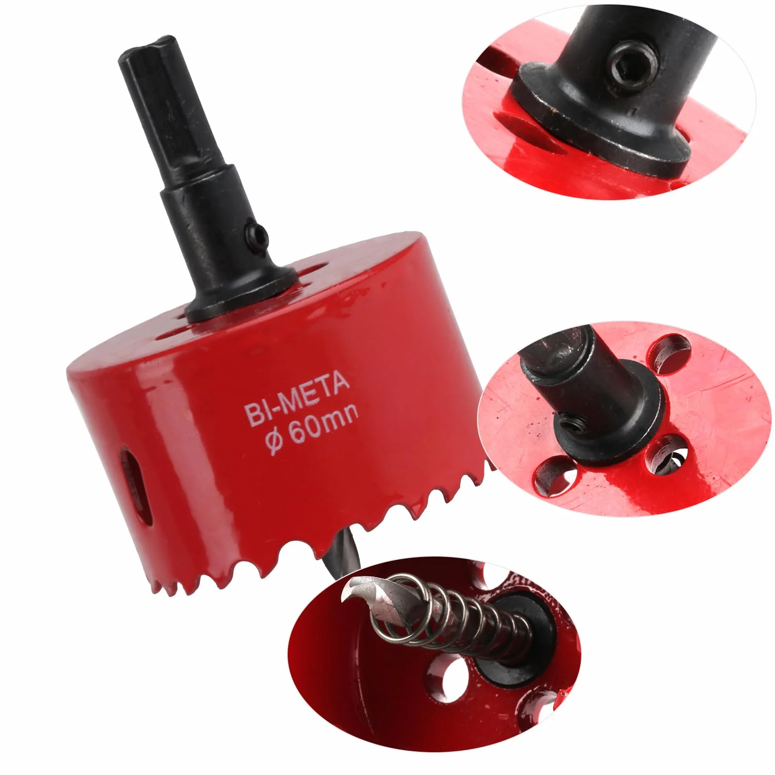 Wiertło do otwornic 60 mm i 6 szt. okrągłych otworów na biurko, czarne 60 mm osłony otworów na biurko, plastikowe przelotki na biurko, metalowe otwory HSS, plastikowy przewód biurkowy, osłona otworu
