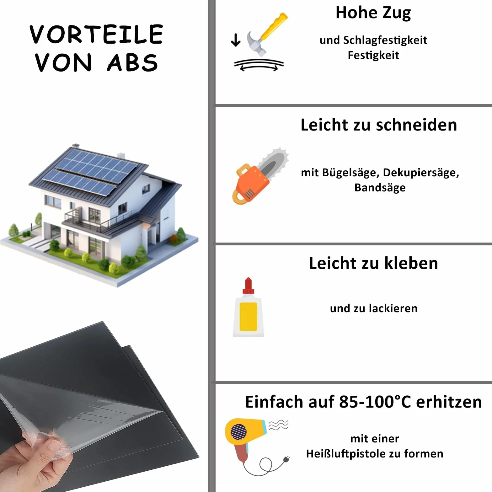 Płyty ABS 3 mm 30x20 cm matowa powierzchnia 4 sztuki z folią ochronną do modelarstwa