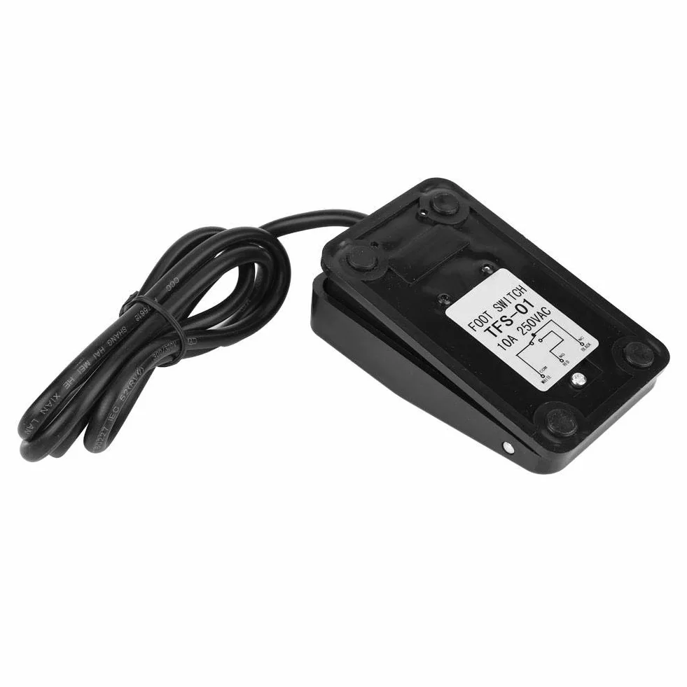TFS - 01 Foot Control Switch 220 VAC 10 A, antypoślizgowy przełącznik nożny, pedał, pedał przełącznika nożnego, kontroler momentowy, czarny, do wiertarki stołowej, prasy hydraulicznej itp. (3,3ft)