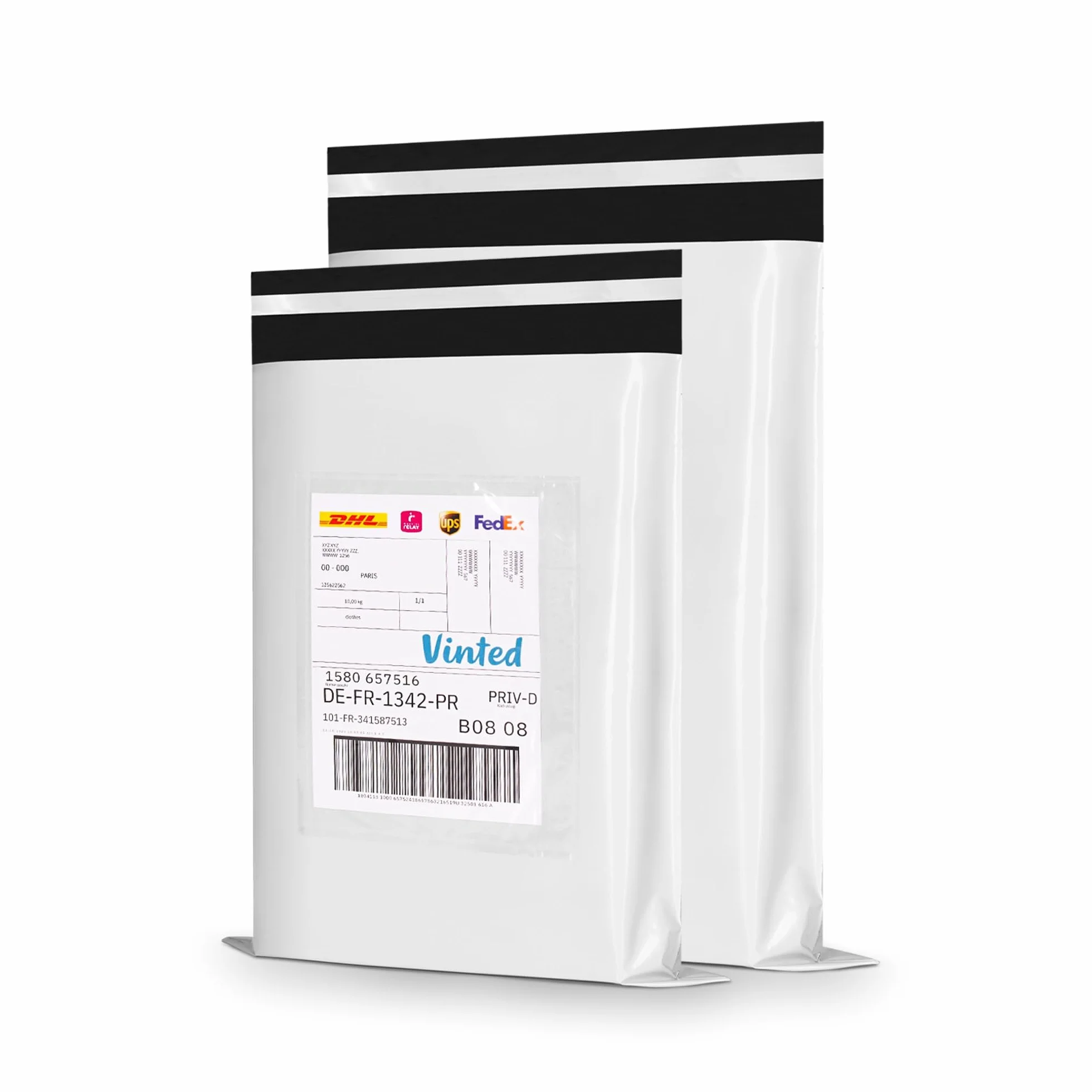 RAGO® Plastikowe torebki wysyłkowe, S-25 sztuk, M-25 sztuk, 50 sztuk, torebki wysyłkowe, samoprzylepne i nieprzejrzyste, plastikowe torebki zamykane