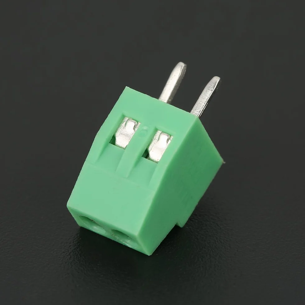50 Sztuk 2Pin Złącze śrubowe do PCB Zielone Złącze Listwy Zaciskowej Zestaw Asortymentowy 2.54mm/0.1 Cala)
