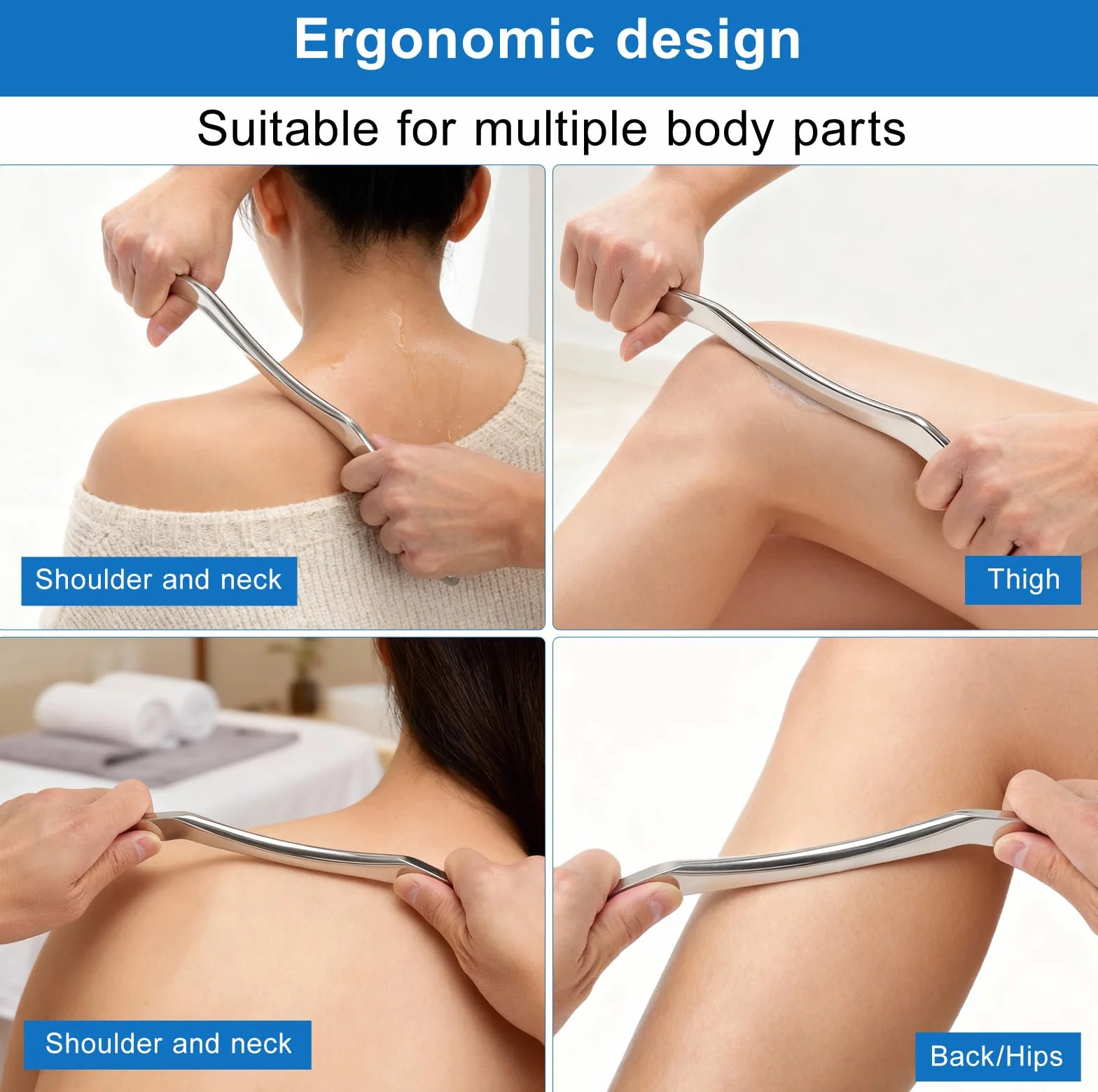 Gua Sha skrobak do powięzi mięśni ze stali nierdzewnej