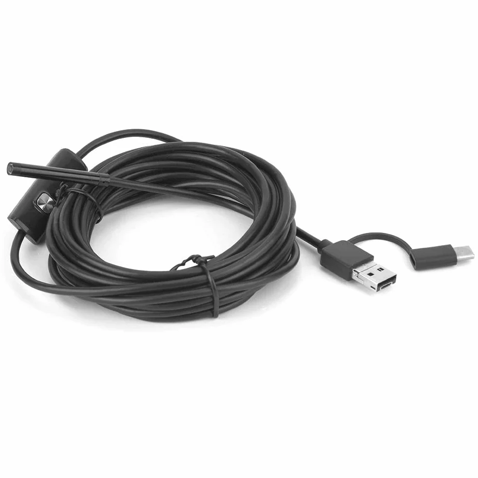 Y102 USB Kopflupe IP67 Wasserdichtes USB Endoskop 3 w 1 5,5 mm Endoskop 6LED Objektiv 5M Endoskopkabel Inspektionskamera Ersatzzubehör
