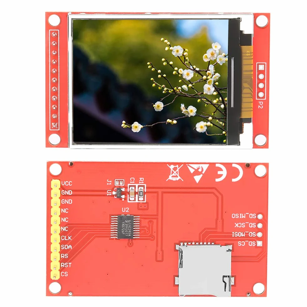 2-calowy moduł wyświetlacza LCD TFT 3 V/5,5 V kolorowy ekran 176 x 220 pikseli sterownik IC ILI9225 szeregowy interfejs peryferyjny