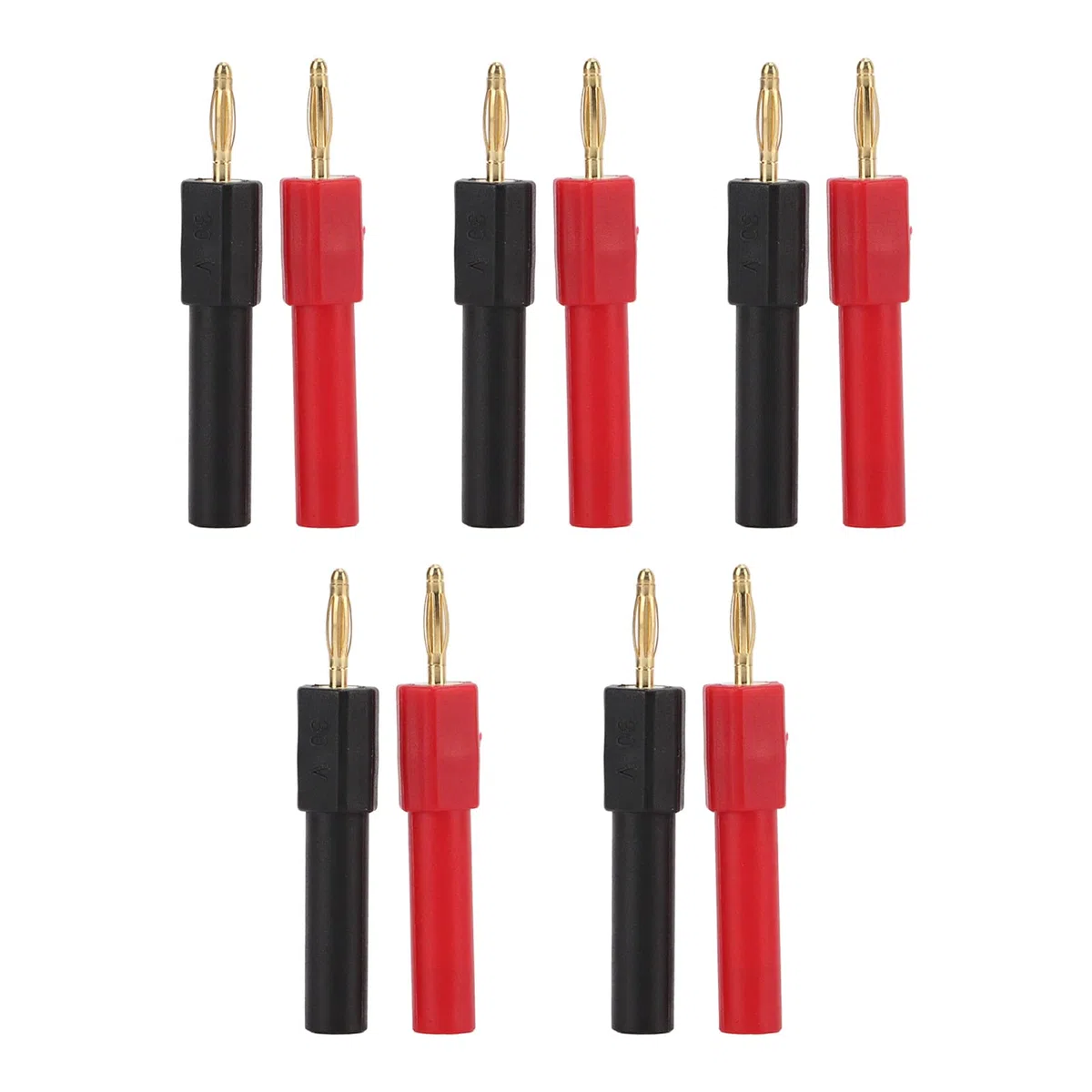 5 Zestaw PrzejśCióWka Bananowa 2mm MęSki na 4mm żeńSki Czerwony Czarny złąCze Bananowe PA MosiężNe Akcesoria do SprzęTu Elektronicznego