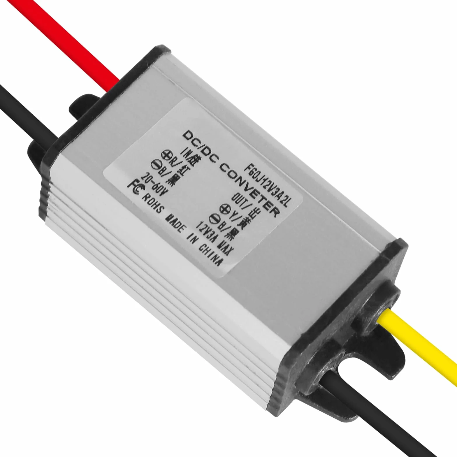 Regulator napięcia 12V DC-DC 24/36/48V do 12V 3A IP68 Szary