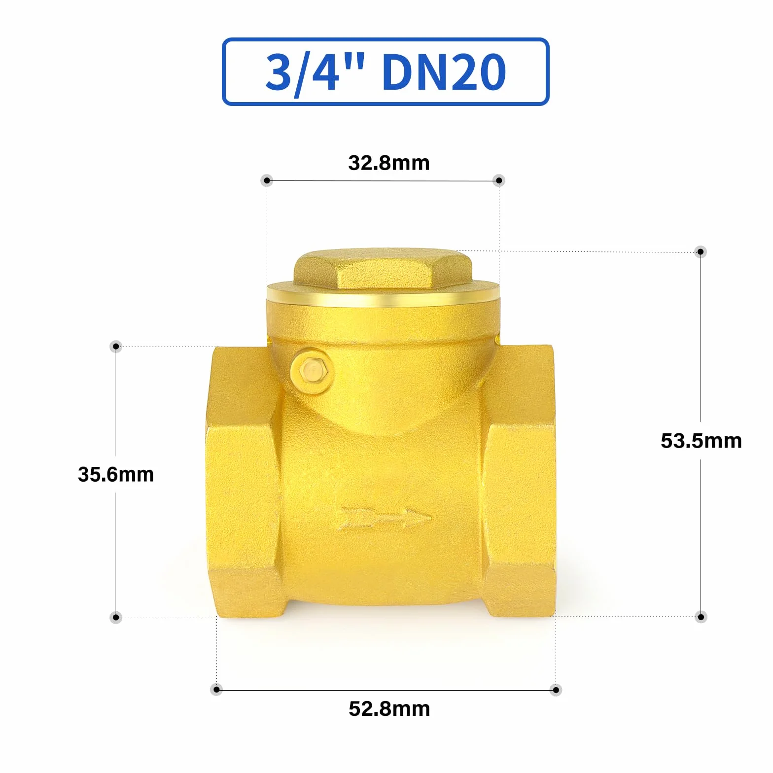1 szt. mosiężny zawór zwrotny, żeński zawór zwrotny 3/10.2 cm BSP, armatura hydrauliczna, aby zapobiec średniemu przepływowi zwrotnemu dla oleju, wody, gazu, powietrza